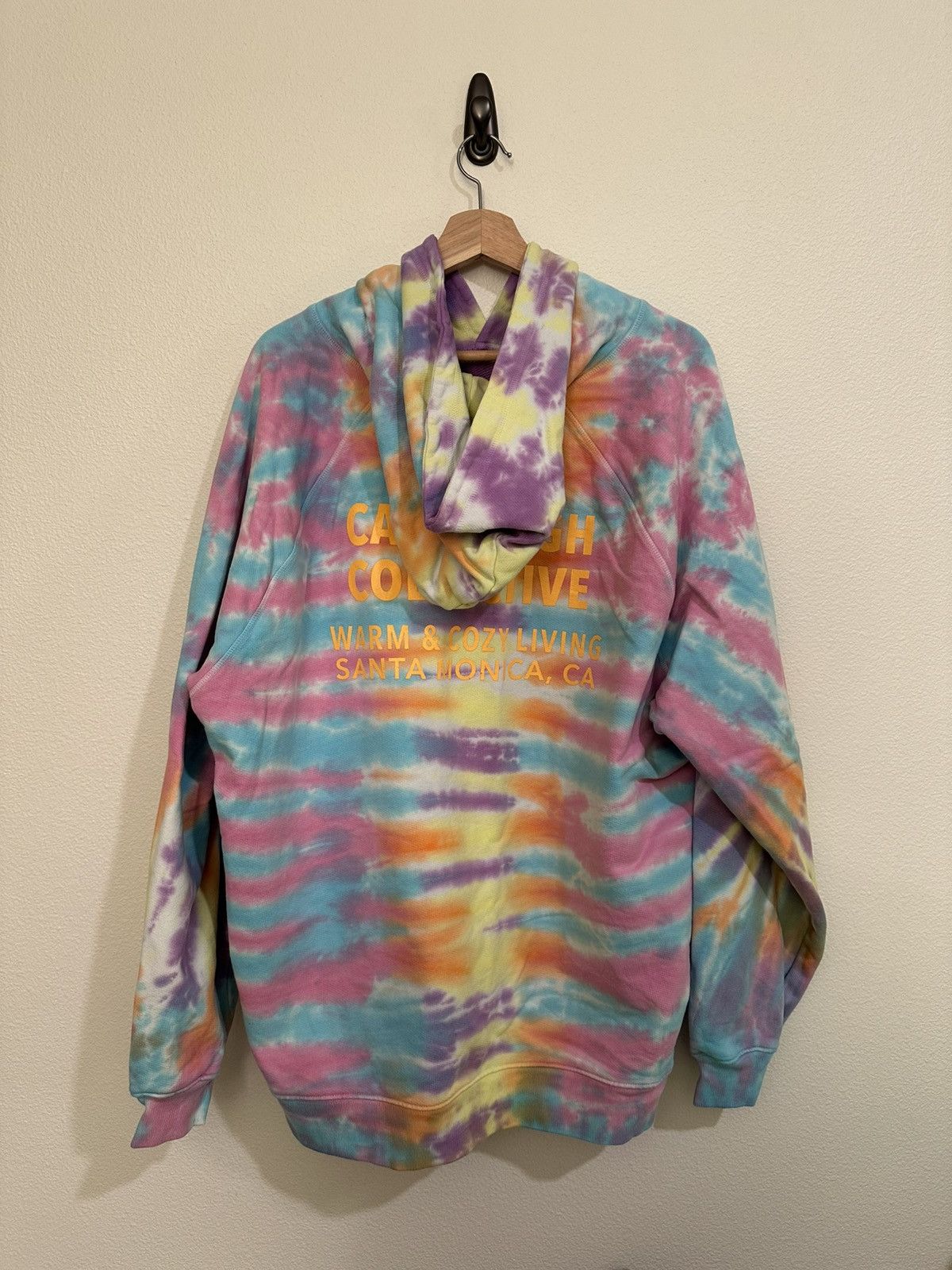 Camp High Tie-Dye Blue Pink Yellow Hoodie Small Circle XXL