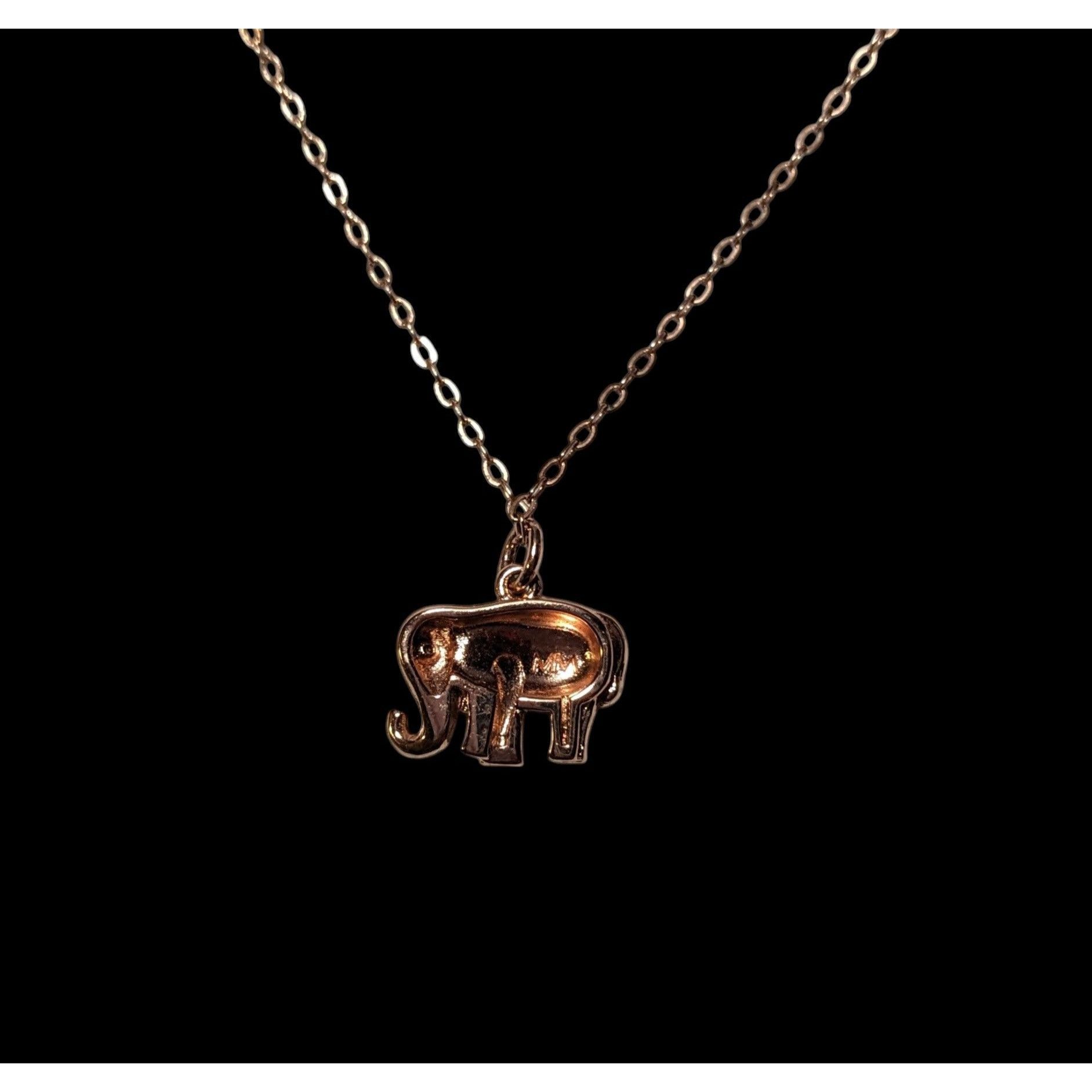 Other Minimalist Rose Gold Tone Elephant Pendant Necklace Size ONE SIZE - 1 Thumbnail