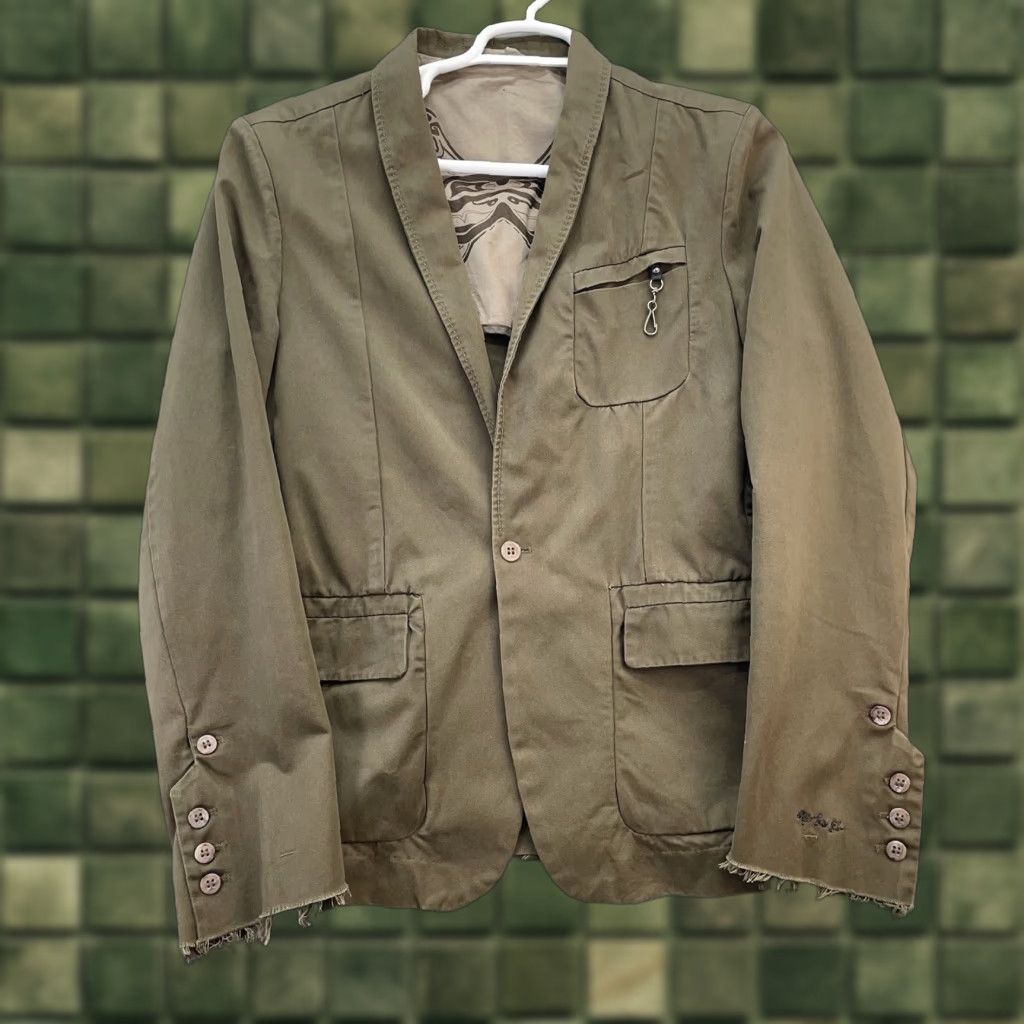 Diesel Diesel Blazer Mens Jacket Regular Single-Breasted One-Button Vintage Cotton Fleece Brown XL Casual Sports University Size 46R - 1 Thumbnail
