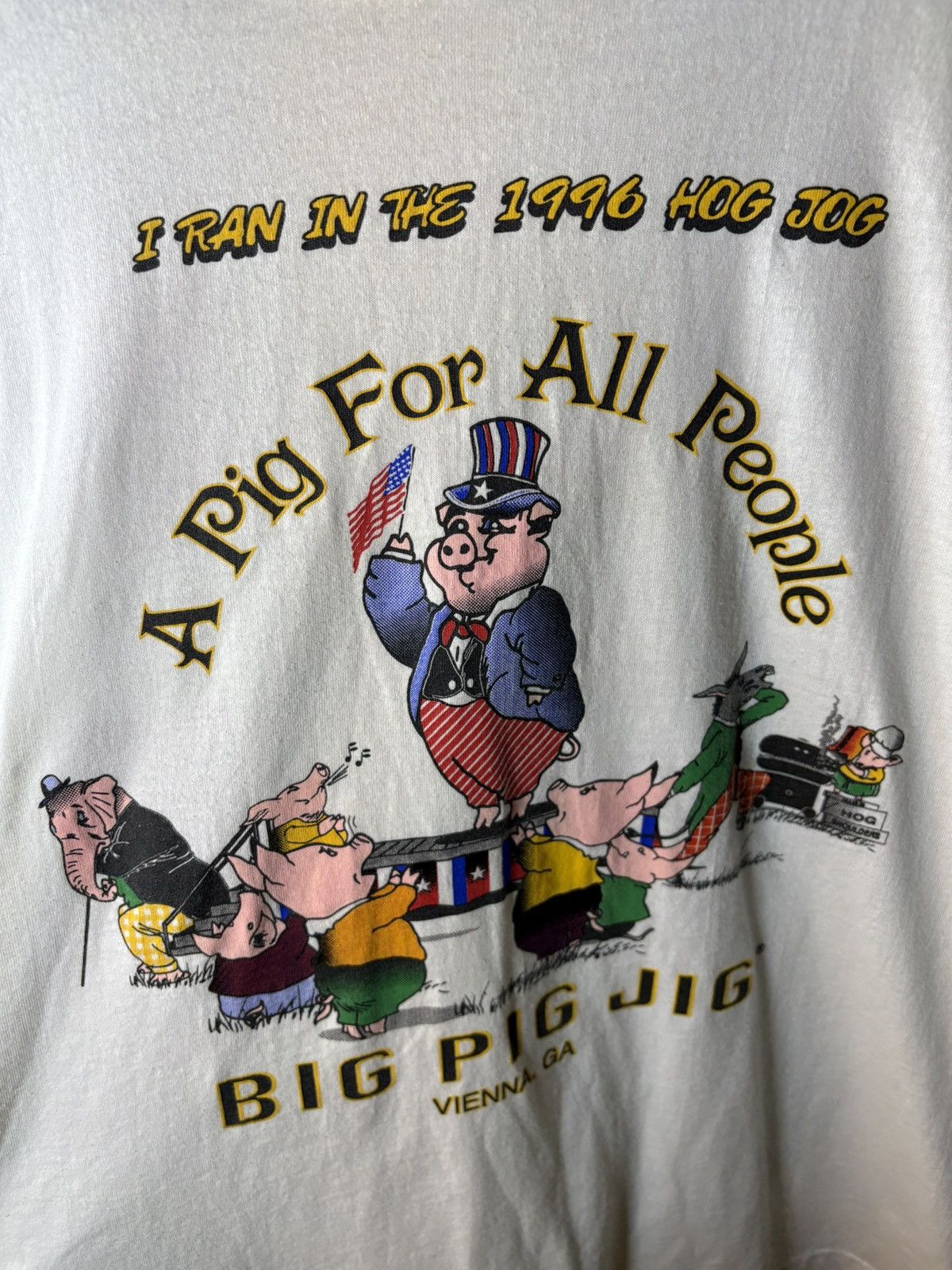 Fruit Of The Loom × Vintage 1996 Pig Fest Vienna Georgia T-Shirt Size US XL / EU 56 / 4 - 2 Thumbnail