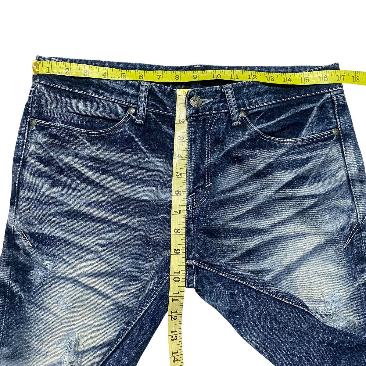 GOSTAR DE FUGA Gostar De Fuga Whiskers Denim Distressed Jeans Size US 33 - 19 Thumbnail