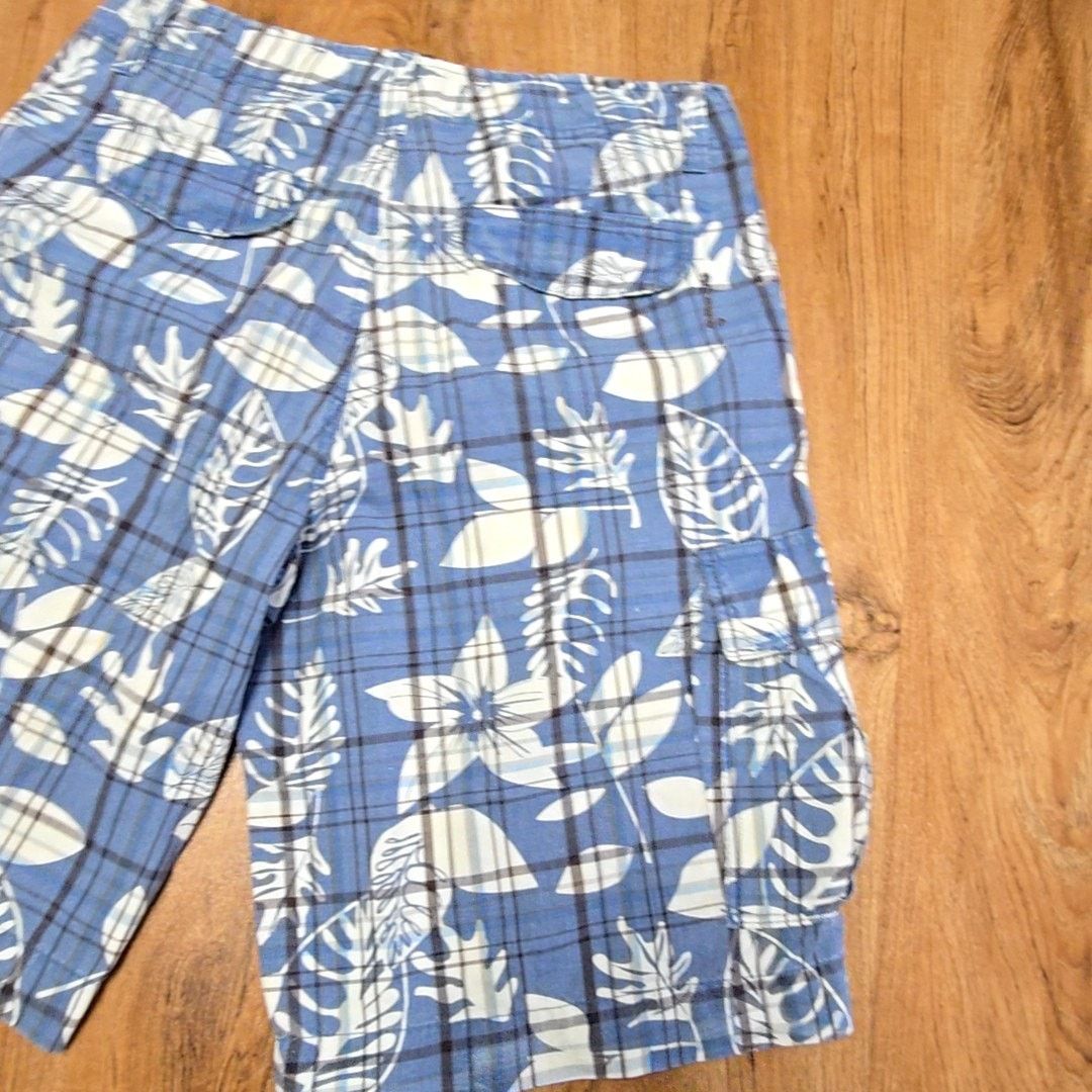 Other Plugg Cargo Shorts Blue Floral Plaid Pattern 34 Mens Shorts Size US 34 / EU 50 - 7 Thumbnail