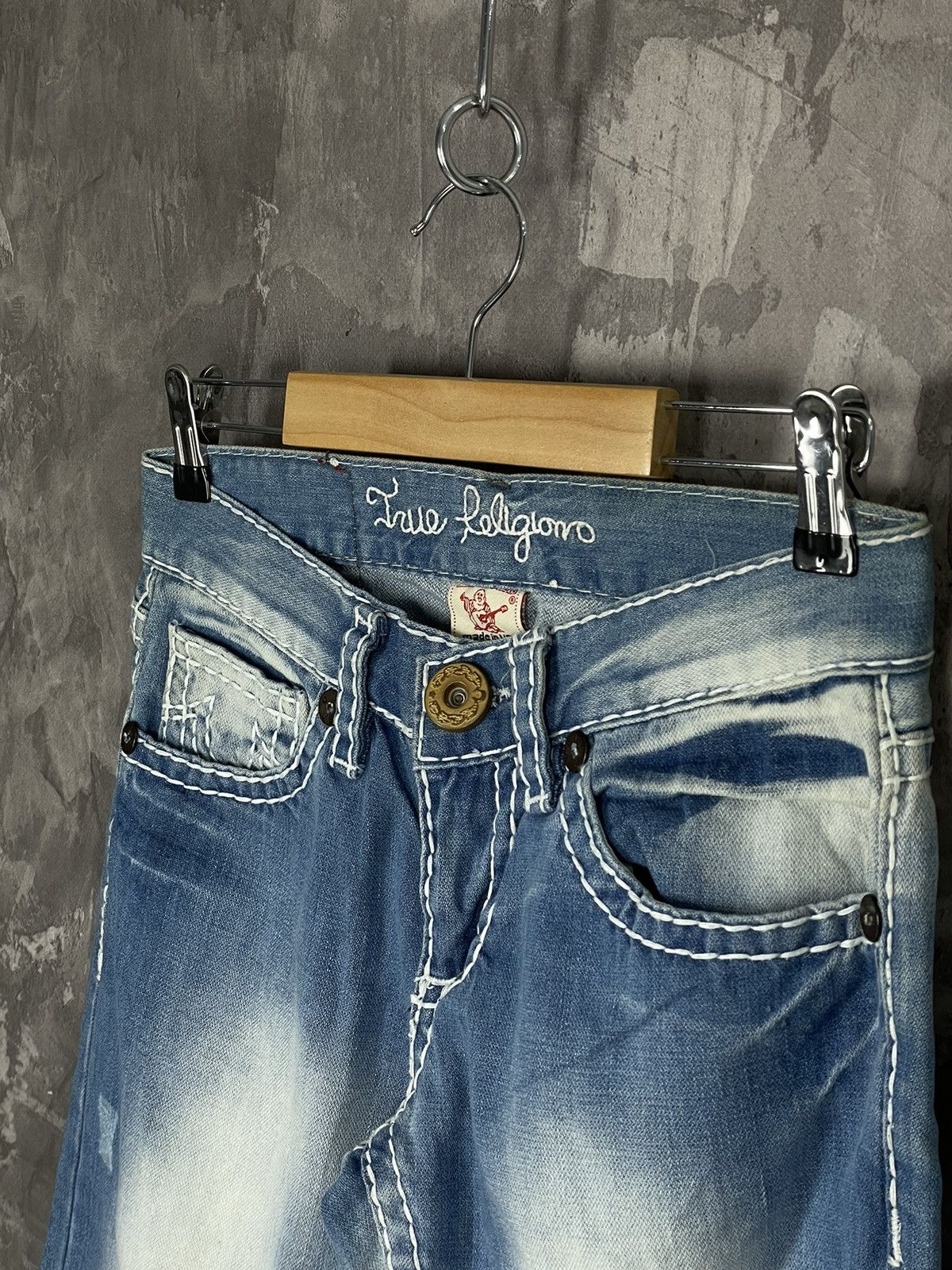True Religion True Religion Billy Super T Japanese Brand Knit Denim Jeans Size 29" - 8 Thumbnail