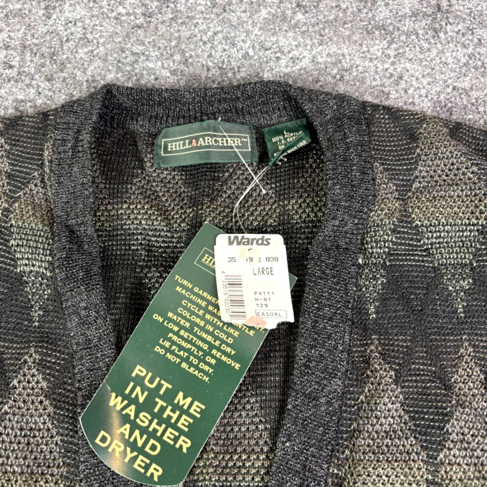 Vintage Hill & Archer Mens Argyle Knit V Neck Sleeveless Sweater Vest Large Size US L / EU 52-54 / 3 - 2 Thumbnail