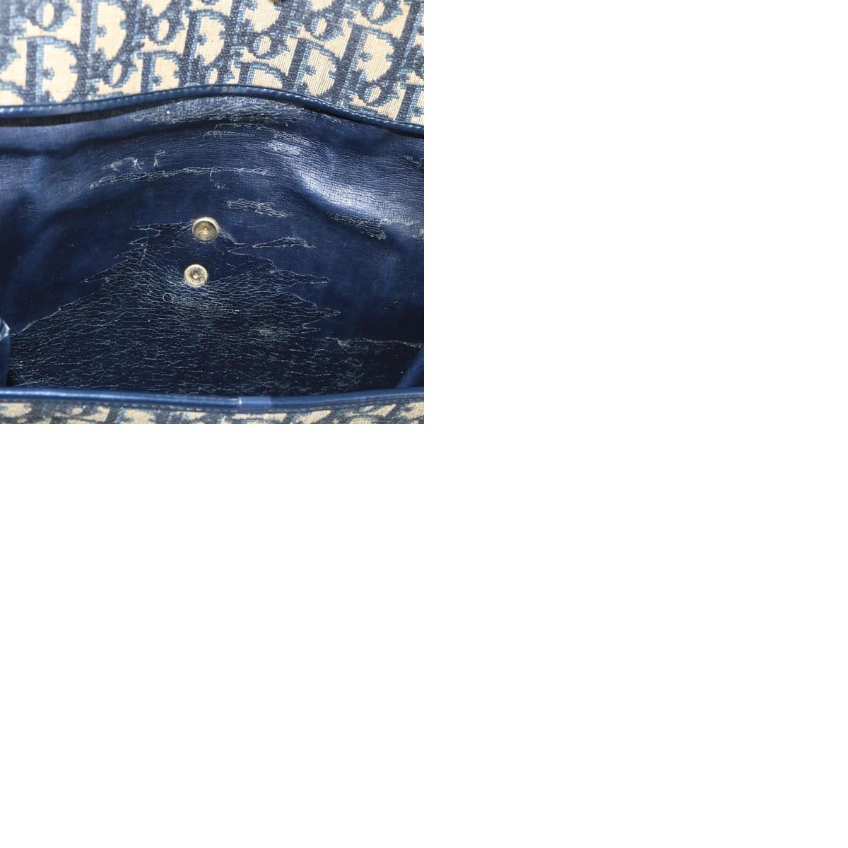 Dior DIOR Trotter Canvas Shoulder Bag Navy Gold Size ONE SIZE - 12 Thumbnail
