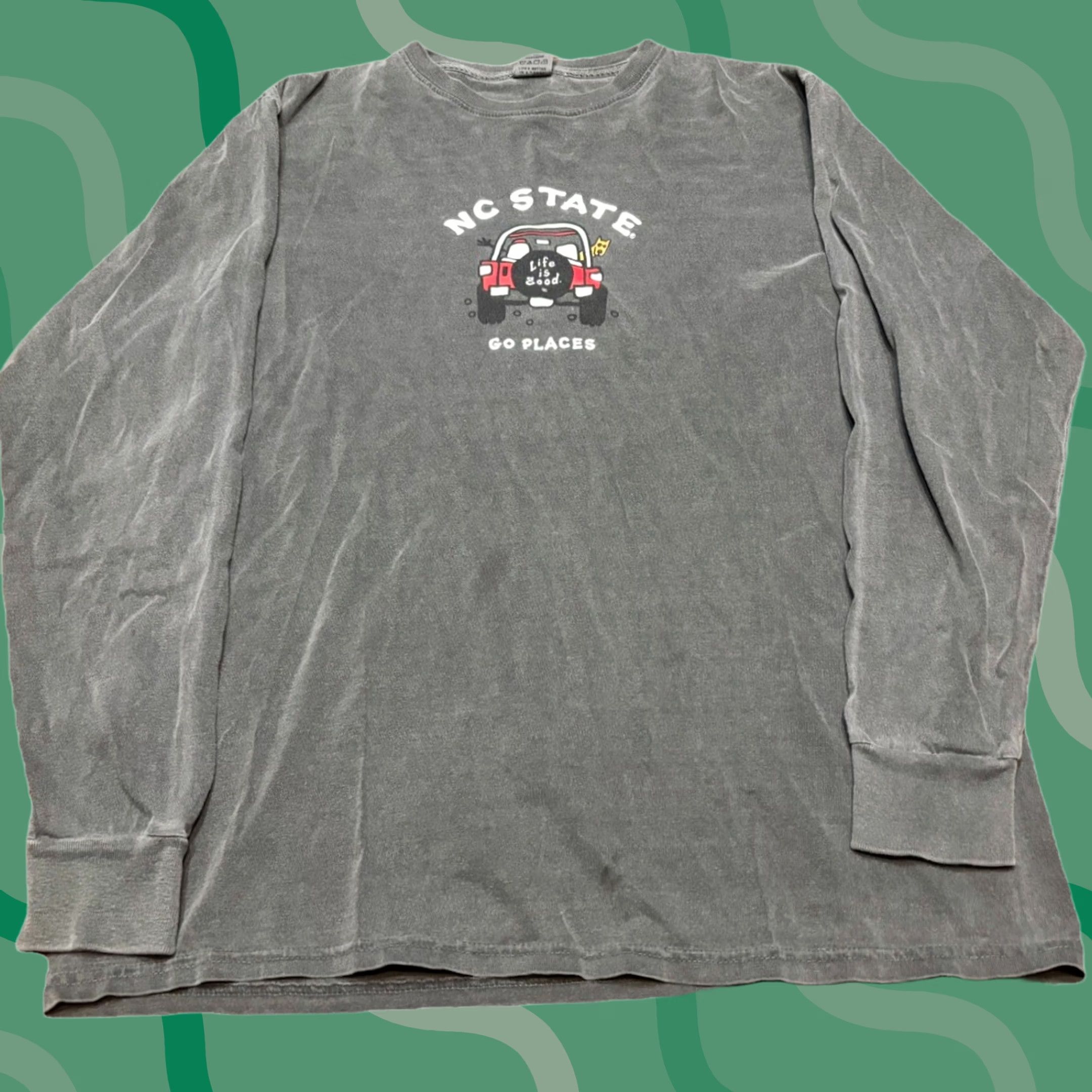 Life is Good VINTAGE Life Is Good T Shirt Adult Medium Gray NC State Jeep Crew Neck Short Sleeve Cotton Unisex M Boys/Girls Mens Womens Size US M / EU 48-50 / 2 - 1 Thumbnail