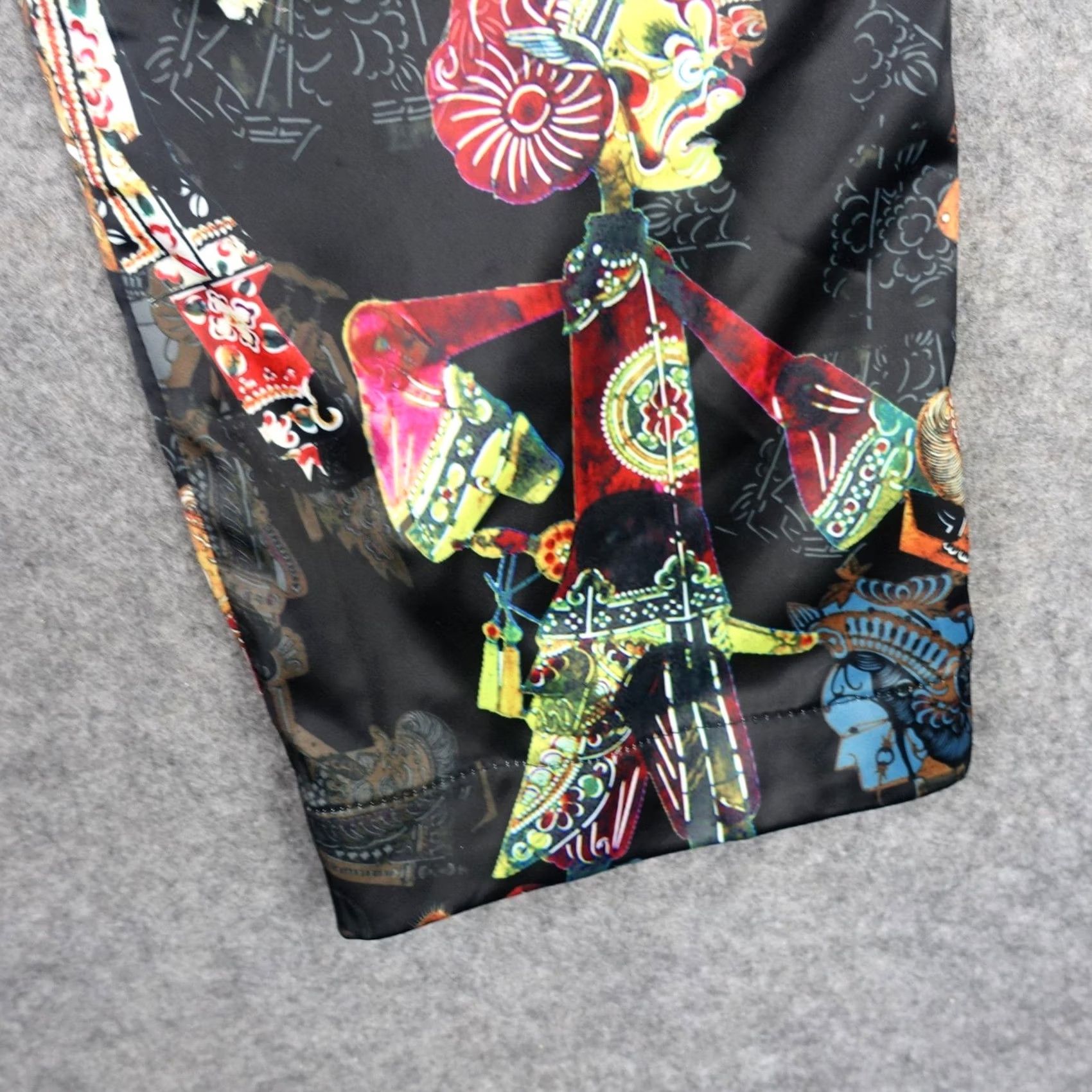 Vintage Womens XL Black Dress Pants Geometric Art Satin Wide-Leg 35 in Waist 29 in Inseam Trousers Vintage No Size 40" / US 18 - 6 Thumbnail