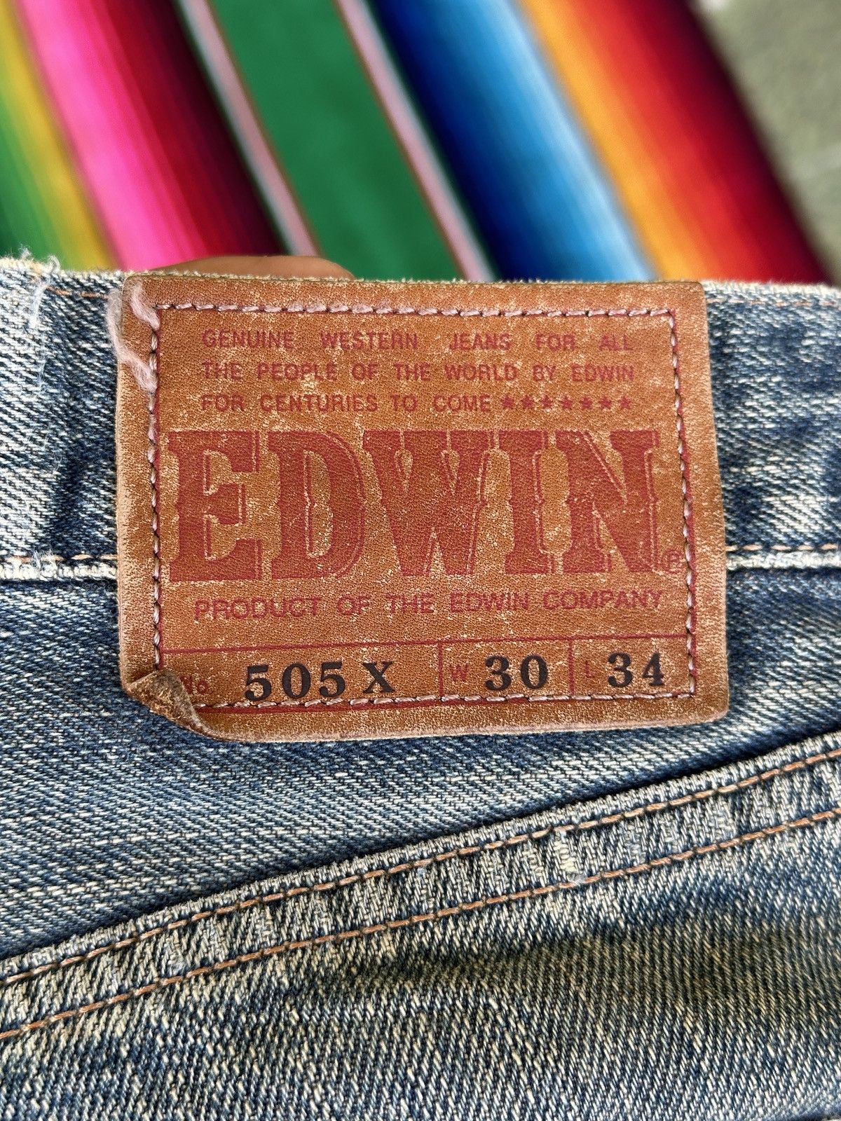 Kapital Trashed Distress Vintage Edwin 505X Selvedge Denim 31x41 Size US 31 - 18 Thumbnail