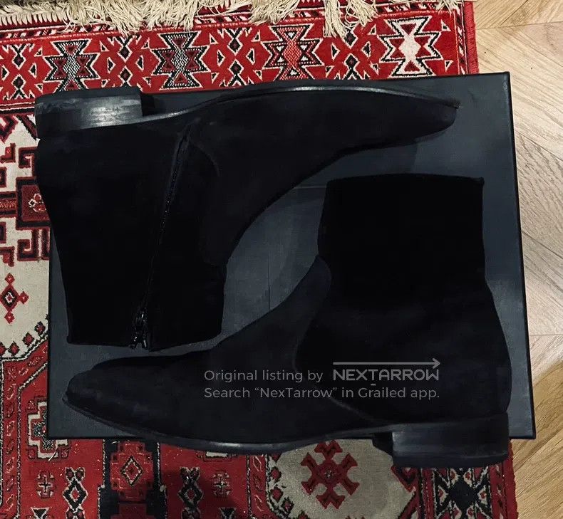 Saint Laurent Paris Saint Laurent Paris Black Suede Zipper Boots Chelsea Boots Size US 9 / EU 42 - 4 Thumbnail