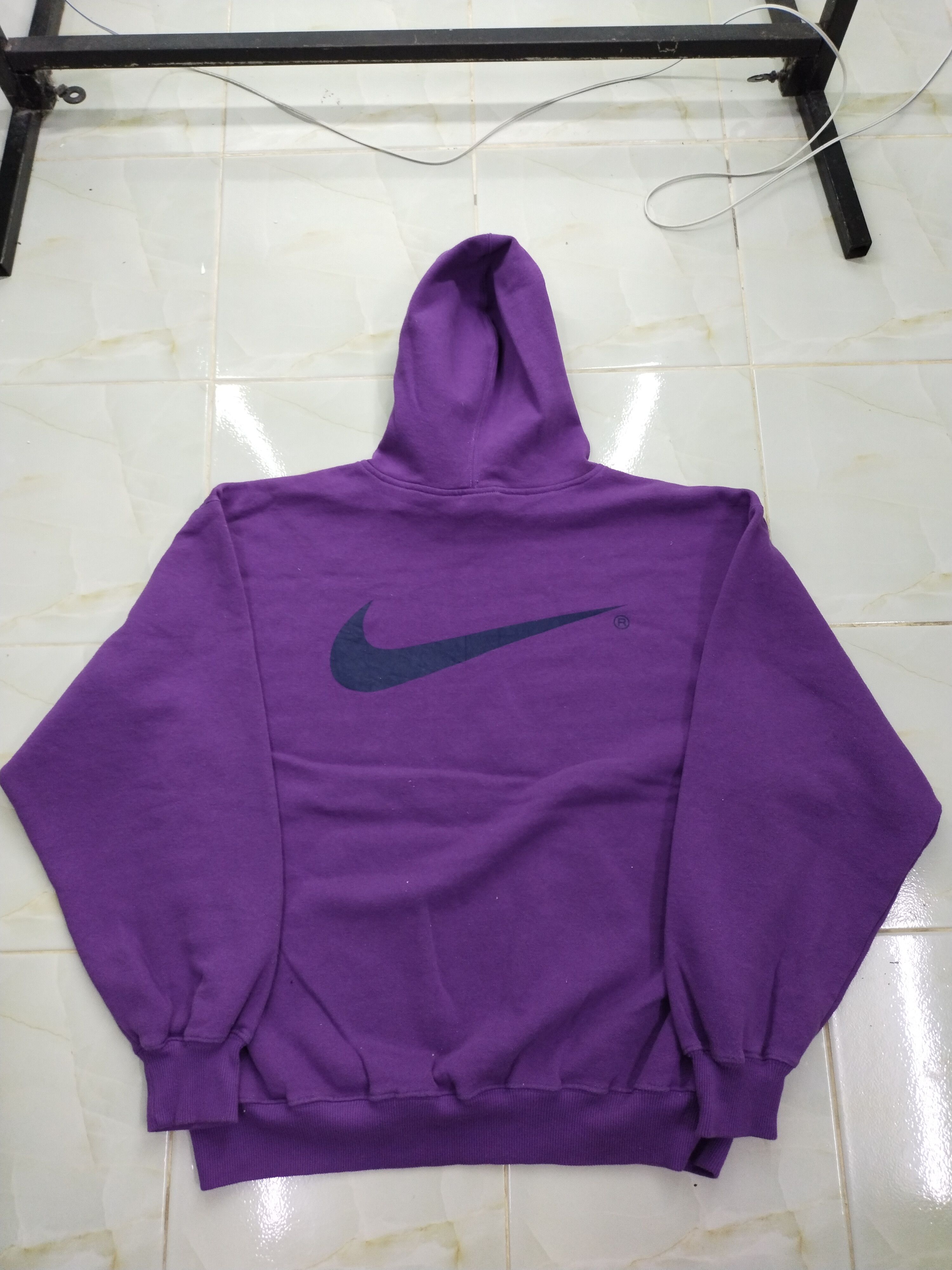 Nike × Vintage Vintage 90's Nike Big Swoosh Logo Hoodie Size US M / EU 48-50 / 2 - 7 Thumbnail