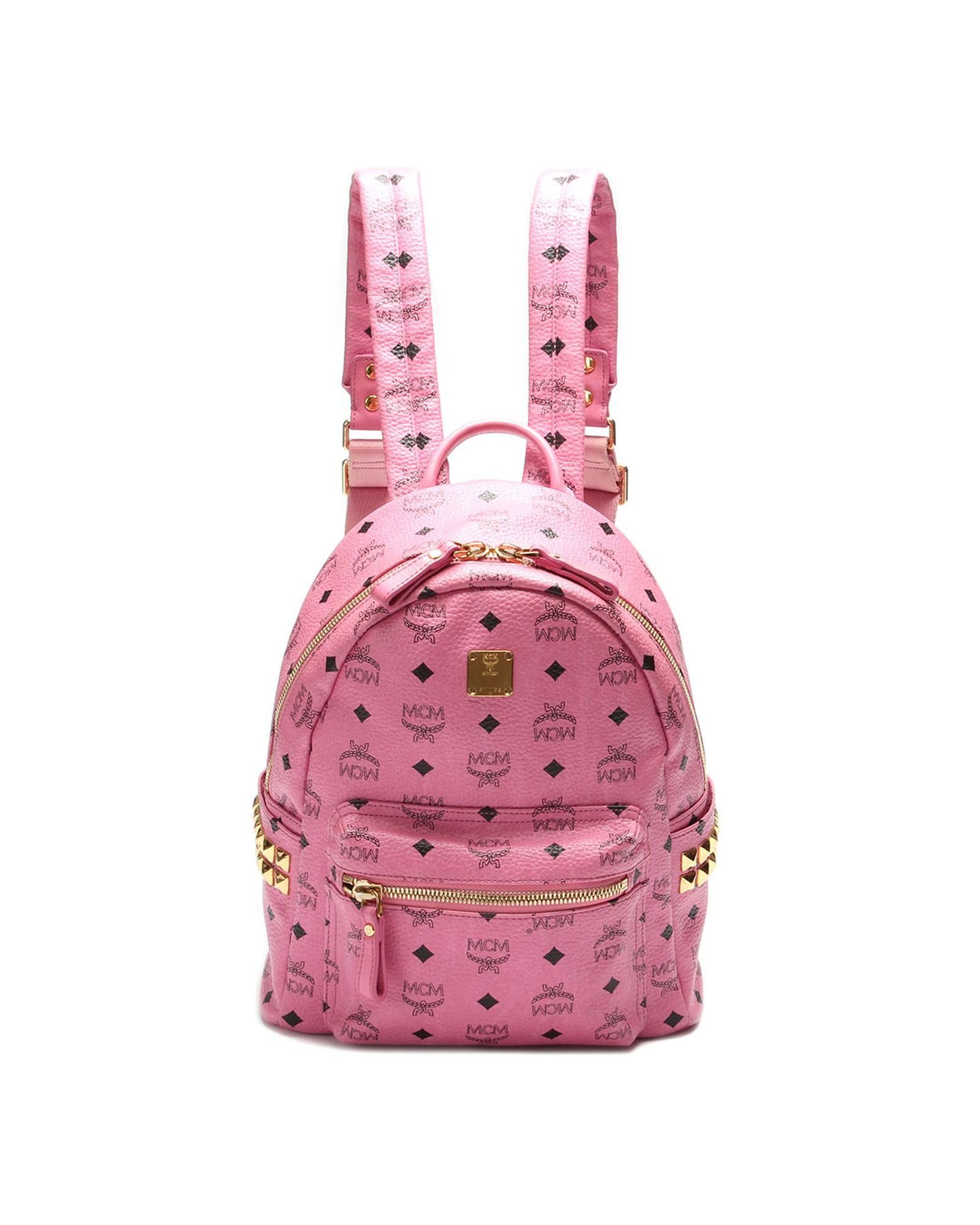 image of Pink MCM Visetos Backpack Bag, Women's