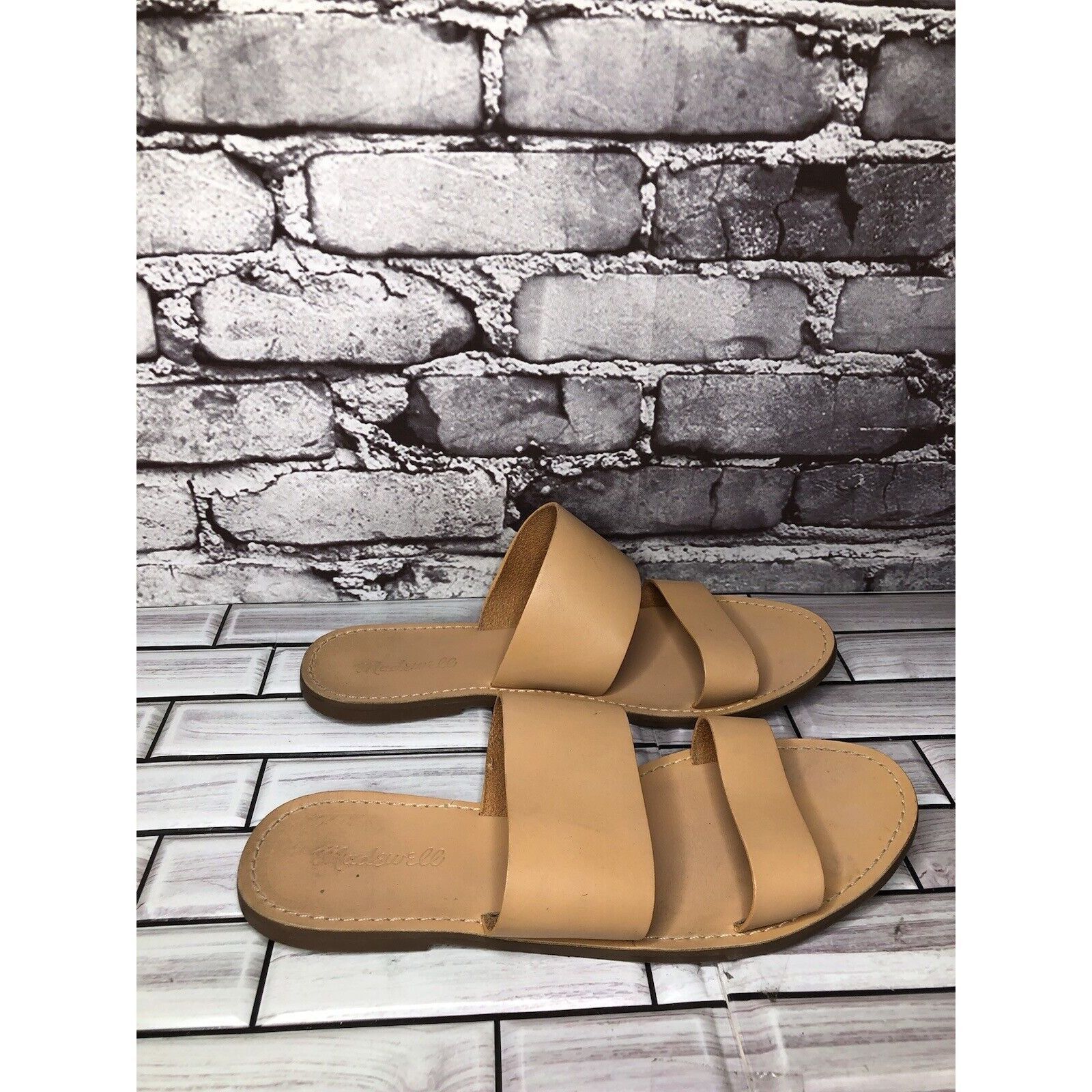 Madewell Madewell Tan Brown Double Strap Slides Flats Casual Sandals Size US 10 / IT 40 - 15 Thumbnail