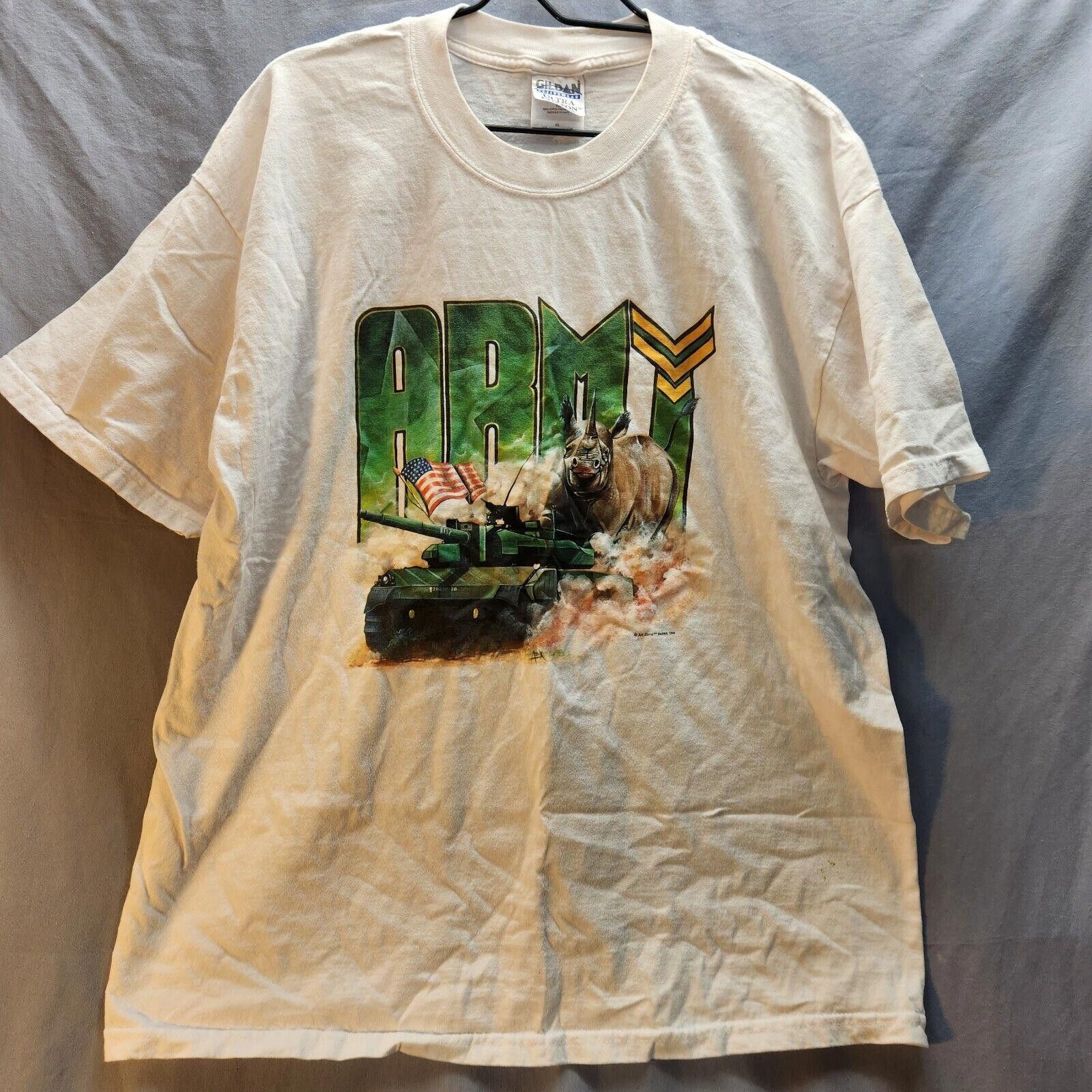 Gildan Vintage Gildan ARMY Graphic Tshirt White Size XL Size US XL / EU 56 / 4 - 1 Thumbnail