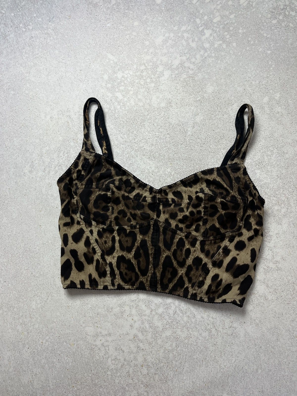 Dolce & Gabbana Dolce & Gabbana Leopard-print Charmeuse Bustier Top Size S Size S / US 4 / IT 40 - 1 Thumbnail