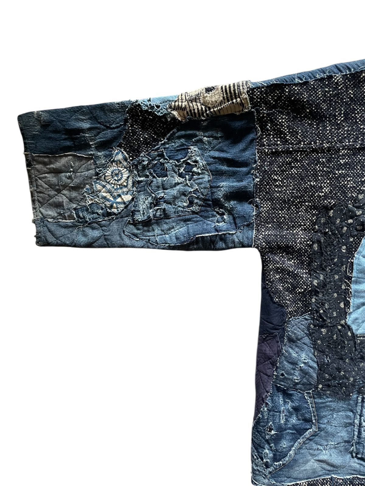 Proleta Re Art Custom Indigo Boro Damaged Fabric Haori Kimono Jacket Size US L / EU 52-54 / 3 - 11 Thumbnail