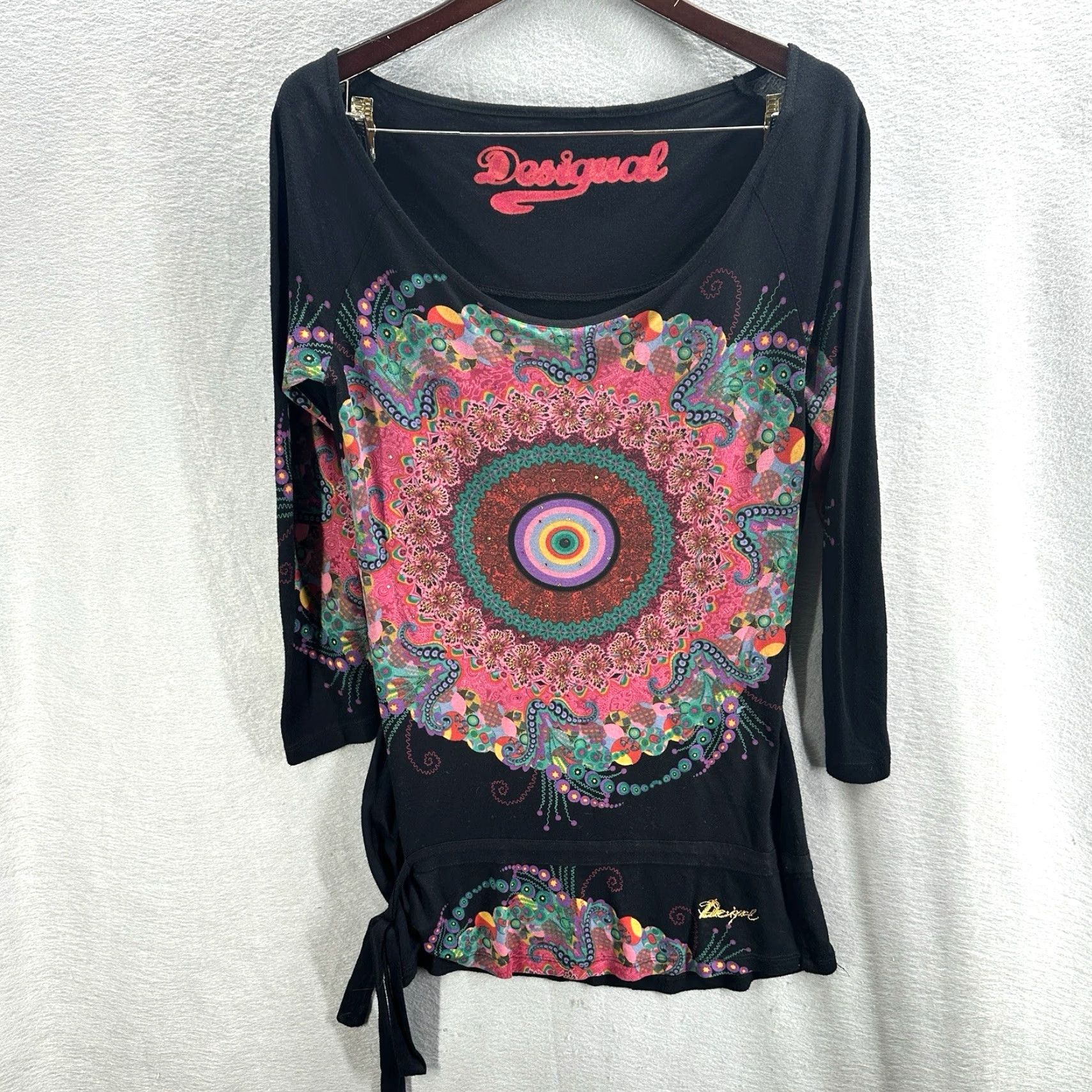 Desigual Desigual Dress Women’s Small Mandala Boho Witchy Y2k Jersey Retro Festival Size S / US 4 / IT 40 - 2 Thumbnail