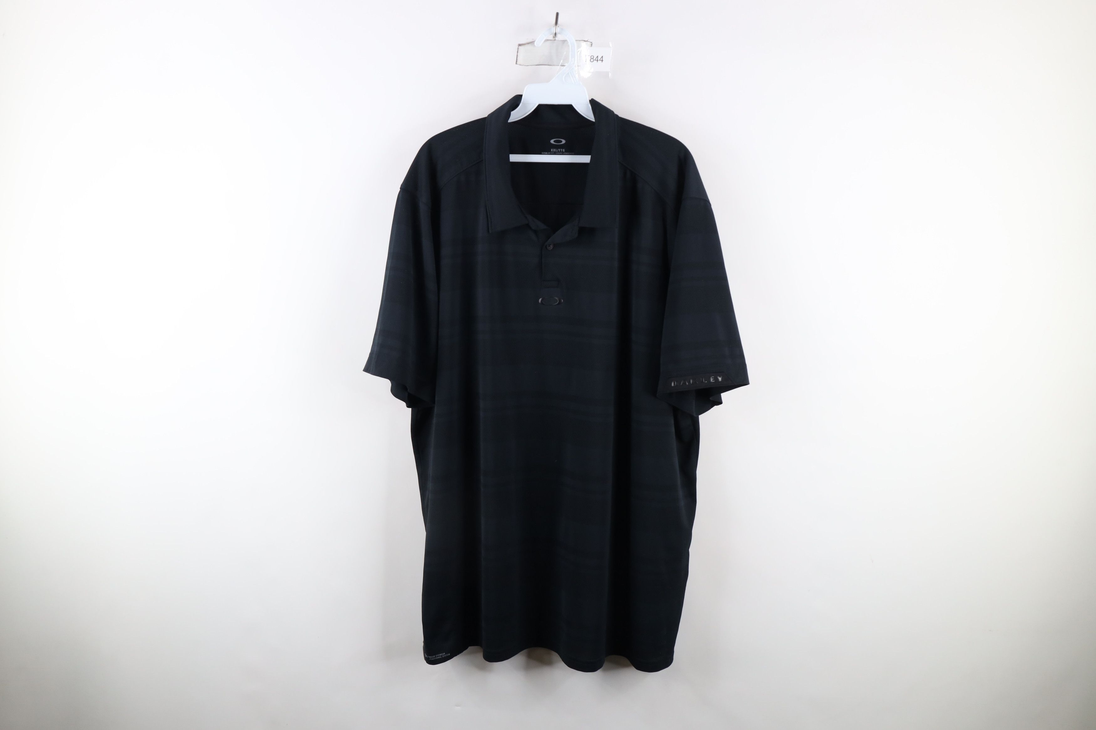 Oakley × Vintage Oakley Center O Logo Striped Knit Collared Golf Polo Black Size US XXL / EU 58 / 5 - 1 Thumbnail