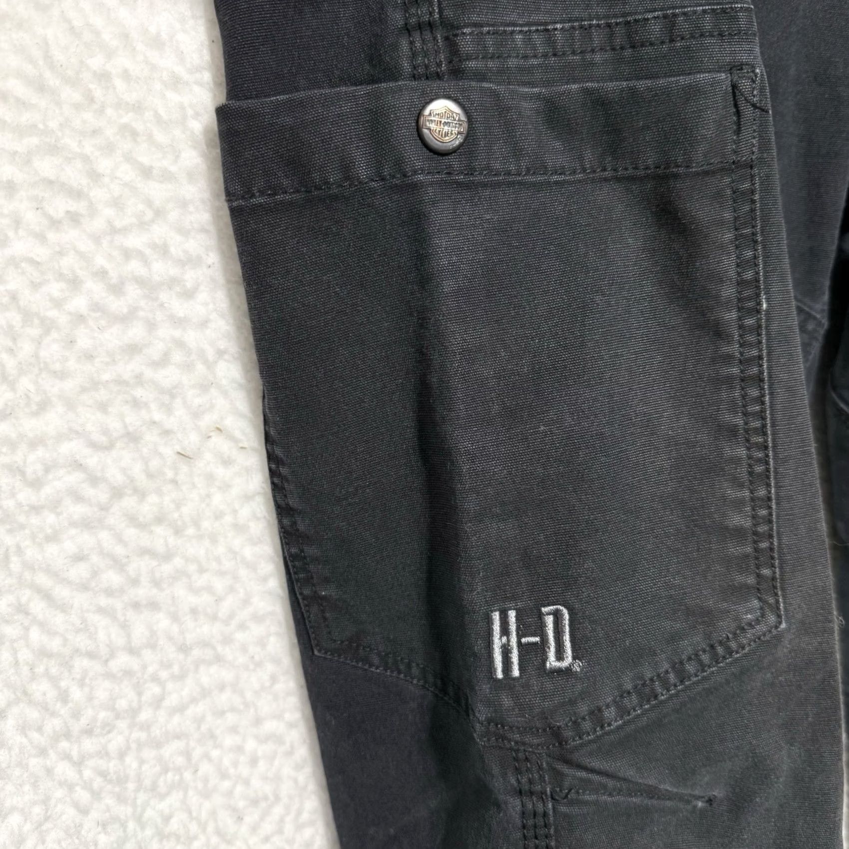 Harley Davidson Harley-Davidson Carpenter Pants Black Mens Size 40 Inseam 28 5-Pocket Double Knee Workwear Casual Size US 40 / EU 56 - 3 Thumbnail