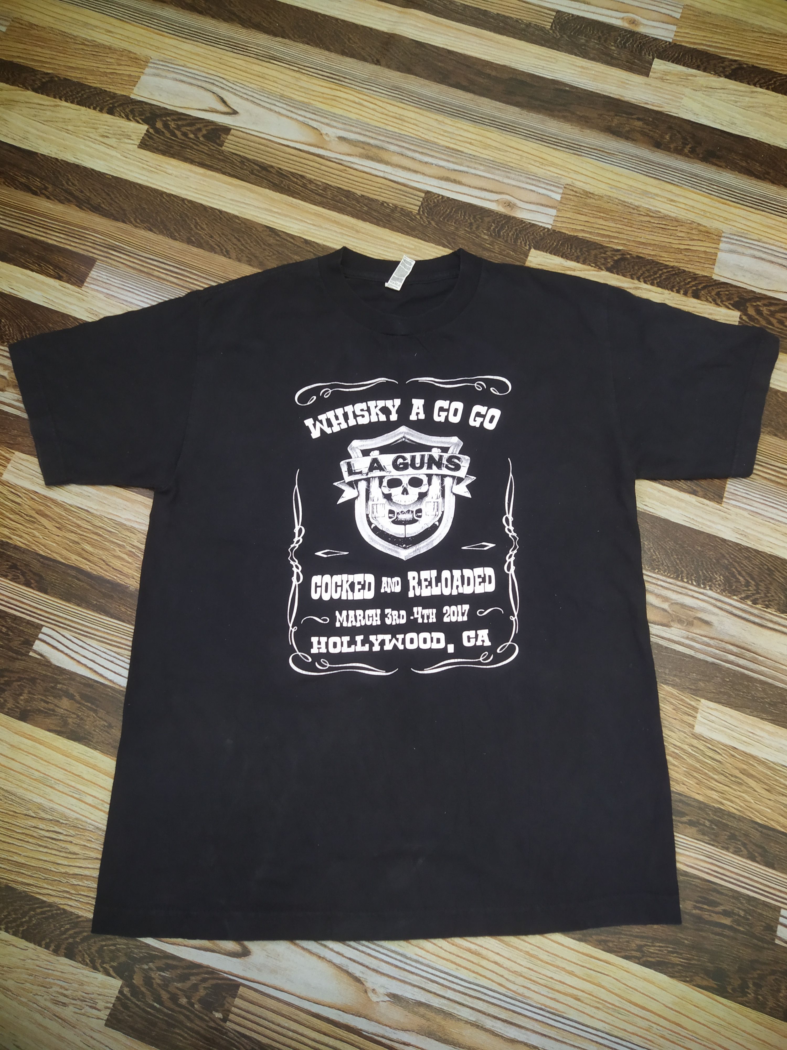 Vintage L.A. GUNS Whisky "Cocked & Reloaded" 2007 Tour Tee Size US M / EU 48-50 / 2 - 7 Thumbnail