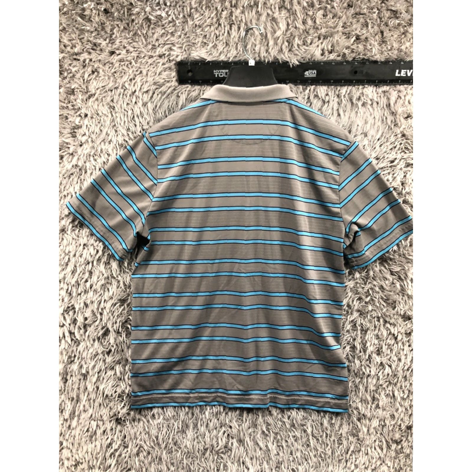 Chaps Chaps Polo Shirt Mens XL Gray Textured Striped - Polo, 2 Button, Collared, Pullover, Logo, Regular Fit Size US XL / EU 56 / 4 - 5 Thumbnail