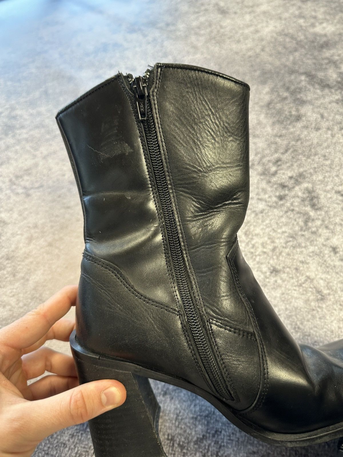 Designer Y2K Vintage Leather High Shoes Avant Garde Style Opium USA O Size US 9 / IT 39 - 4 Thumbnail