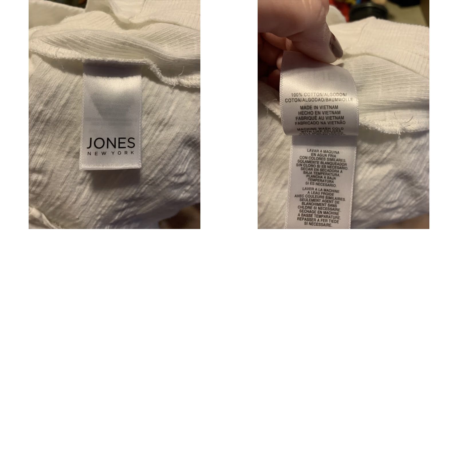 Jones New York VINTAGE? WOMENS Jones Newyork Shirt S White V-Neck Burnout Style Roll Sleeves Top Shirt#2169 Size S / US 4 / IT 40 - 8 Thumbnail