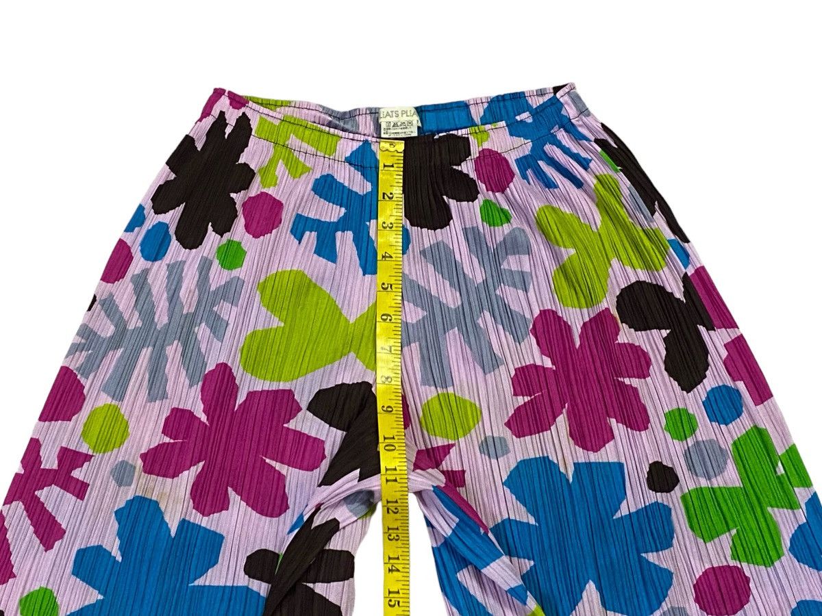 Issey Miyake Pleats Please Pleated Wide-Leg Flower Pattern Pants Size 28" / US 6 / IT 42 - 5 Thumbnail