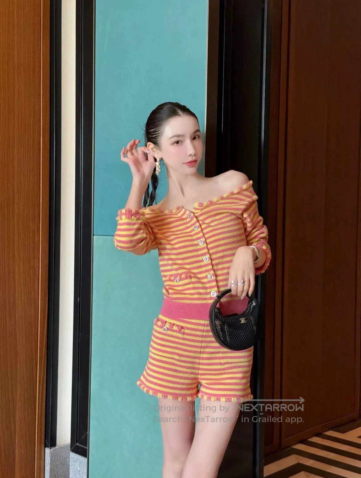 Chanel Chanel 25S Striped Knit Shorts. Size 33" - 7 Thumbnail