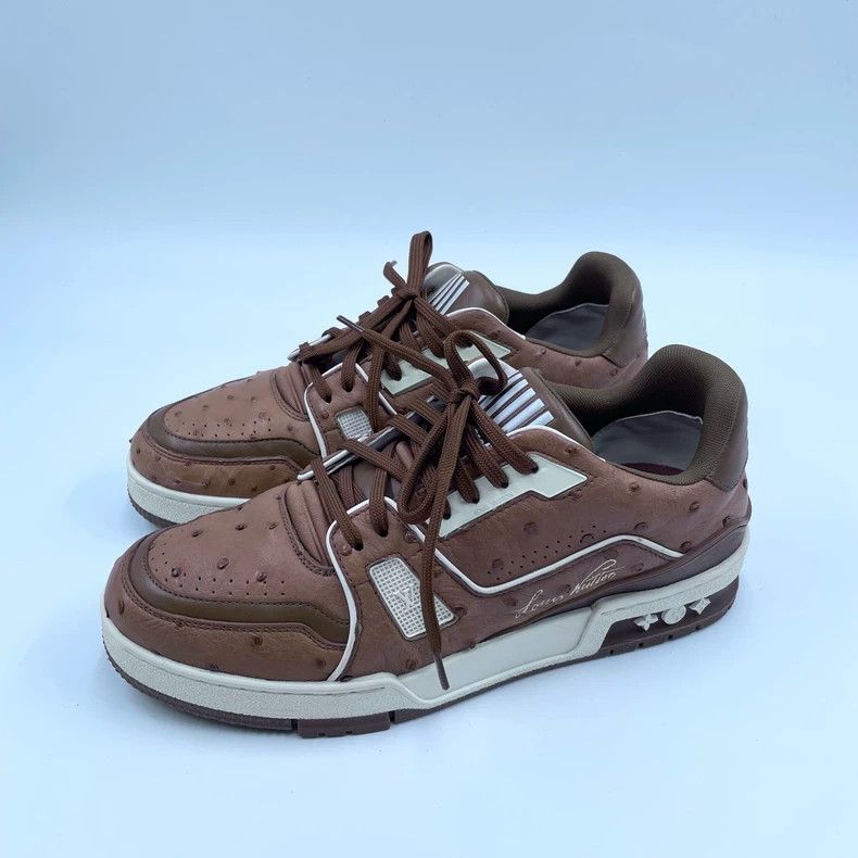Louis Vuitton Louis Vuitton Trainer Brown Ostrich Sneakers - dmc Size US 7.5 / EU 40-41 - 1 Thumbnail