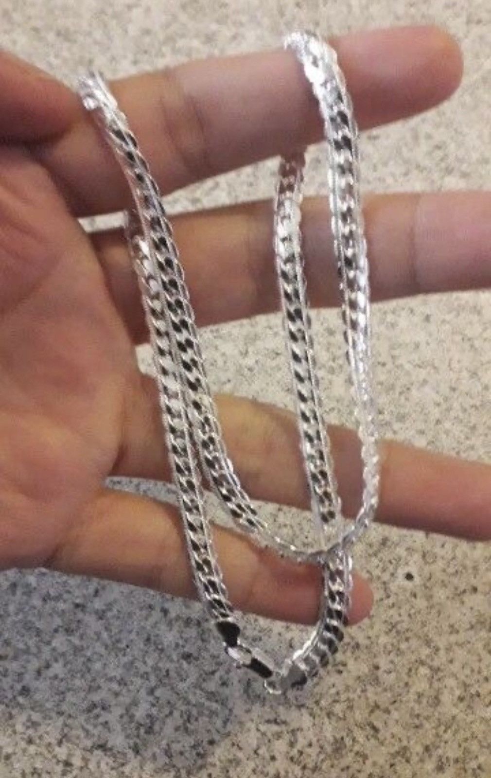 Jewelry Sterling Silver 2 Piece 5MM Full Sideways Chain Necklace Size ONE SIZE - 5 Thumbnail