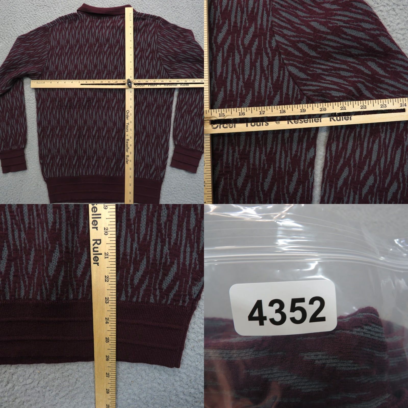 Paul & Shark VINTAGE Paul & Shark Yachting Sweater Mens M Maroon Long Sleeve Polo Tiger Stripe Size US M / EU 48-50 / 2 - 8 Thumbnail