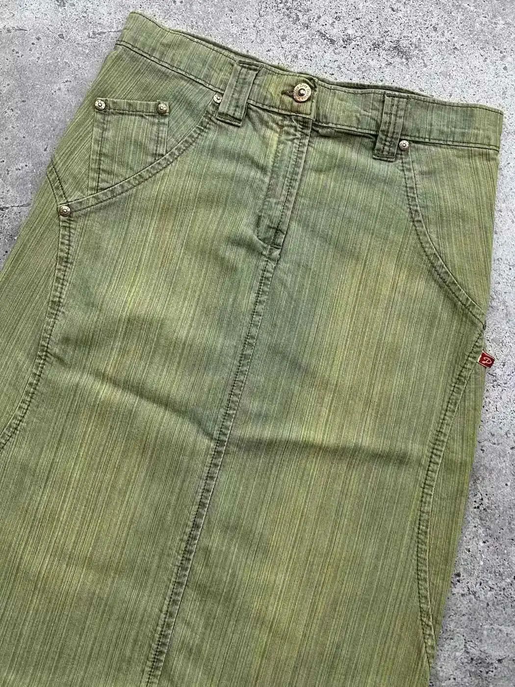 Japanese Brand Vintage Faded Midi Skirt C149(V466) Size 26" / US 2 / IT 38 - 2 Thumbnail