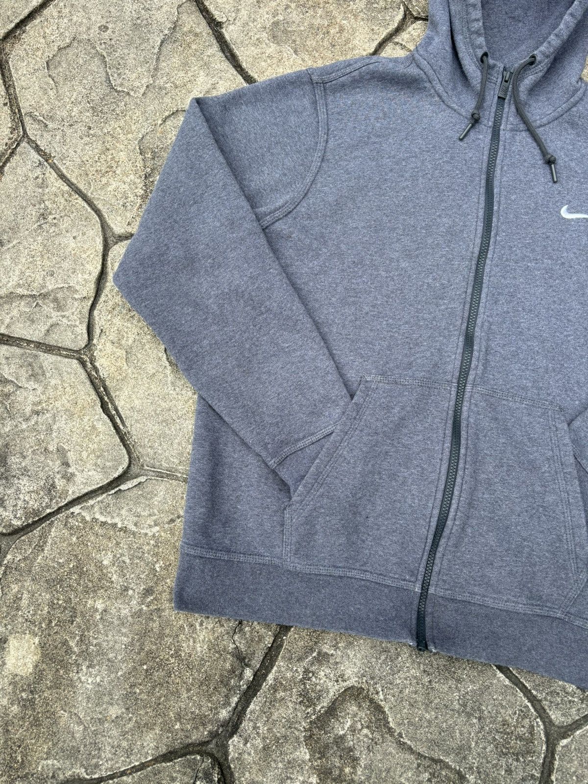 Nike × Vintage Y2K Nike Casual Heather Grey Zip Up Hoodie Size US XL / EU 56 / 4 - 2 Thumbnail