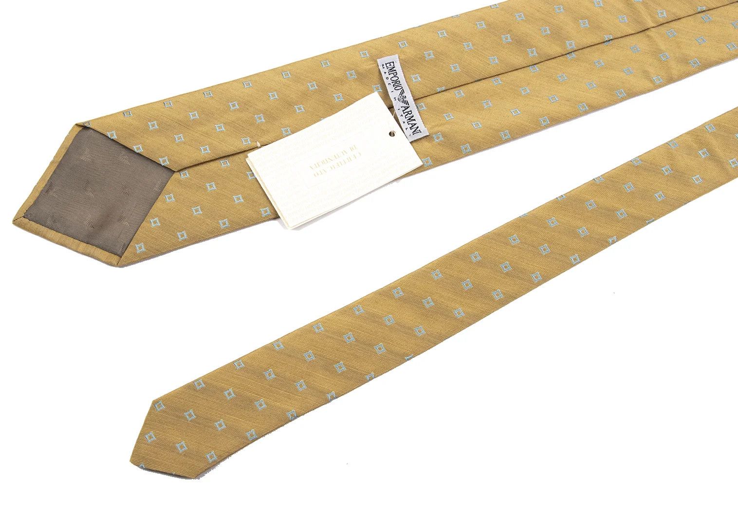 Emporio Armani Square Jacquard Silk Tie in Yellow Size ONE SIZE - 4 Thumbnail