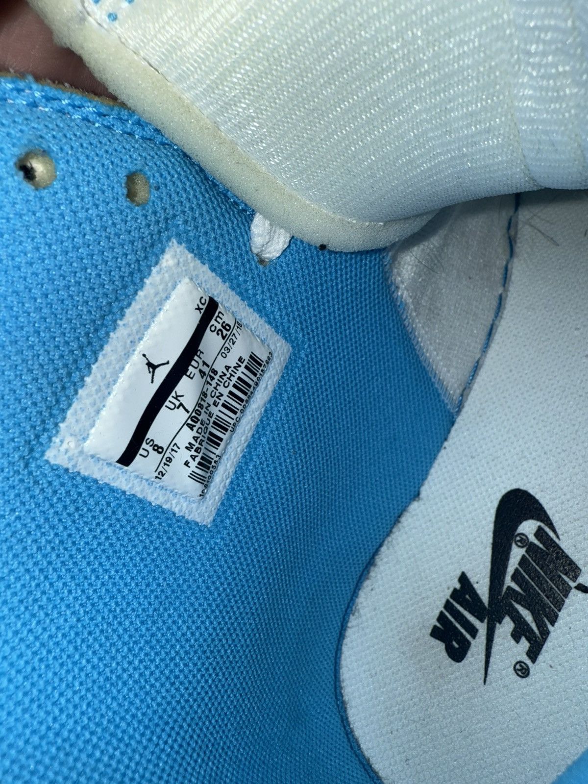 Jordan Brand × Nike × Off-White Jordan 1 retro high off-white university blue Size US 8 / EU 41 - 9 Thumbnail