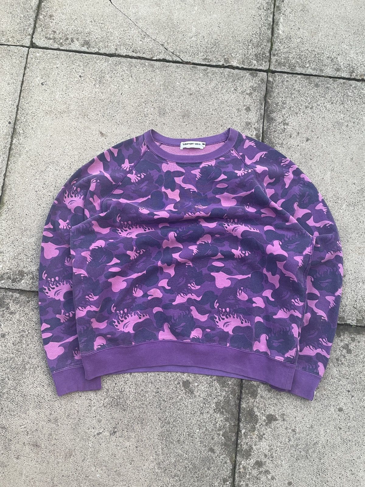 purple a bathing ape classic jumper