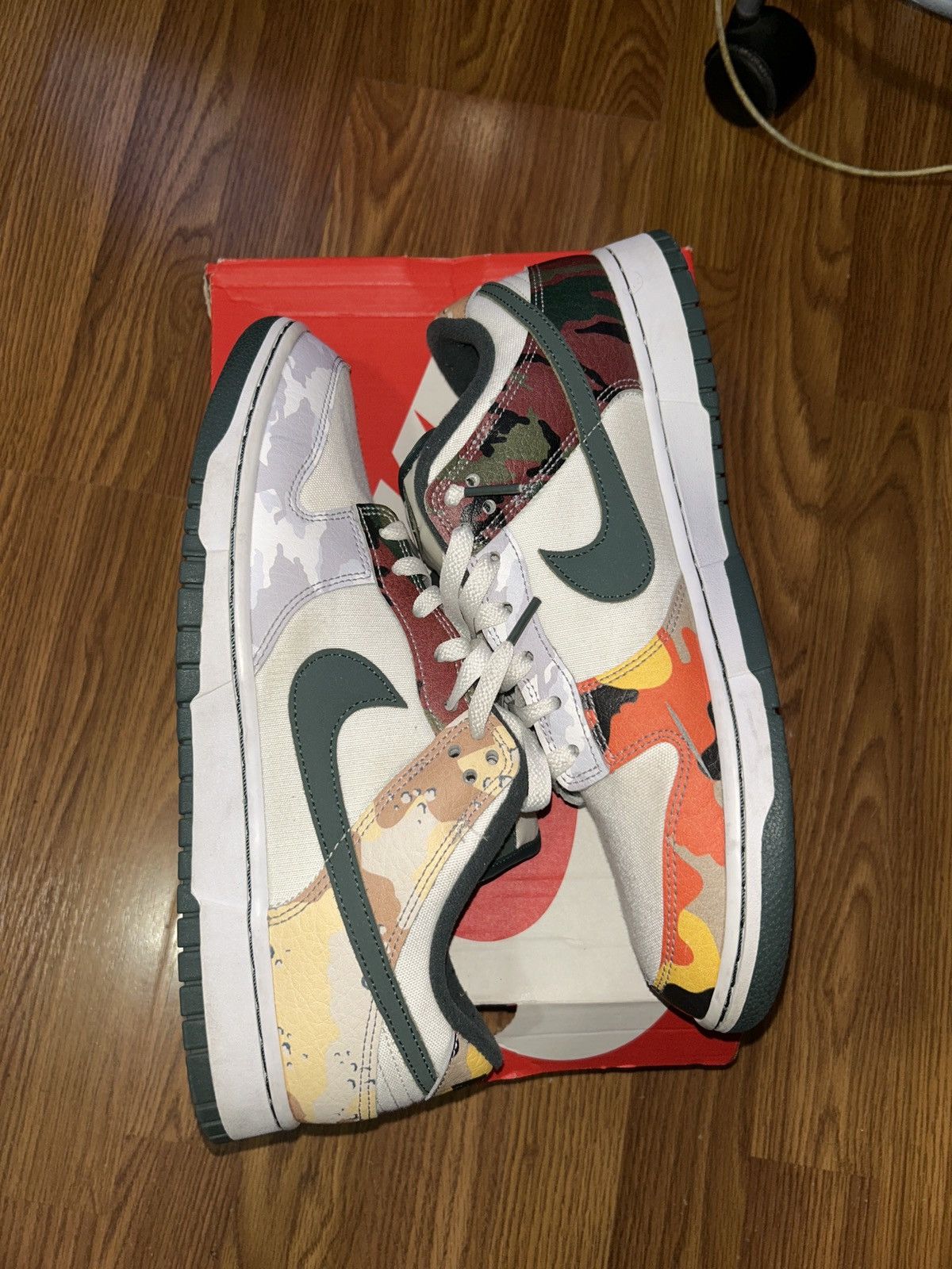 Nike Nike Dunk Low SE SAIL MULTI-CAMO Size US 12 / EU 45 - 3 Thumbnail