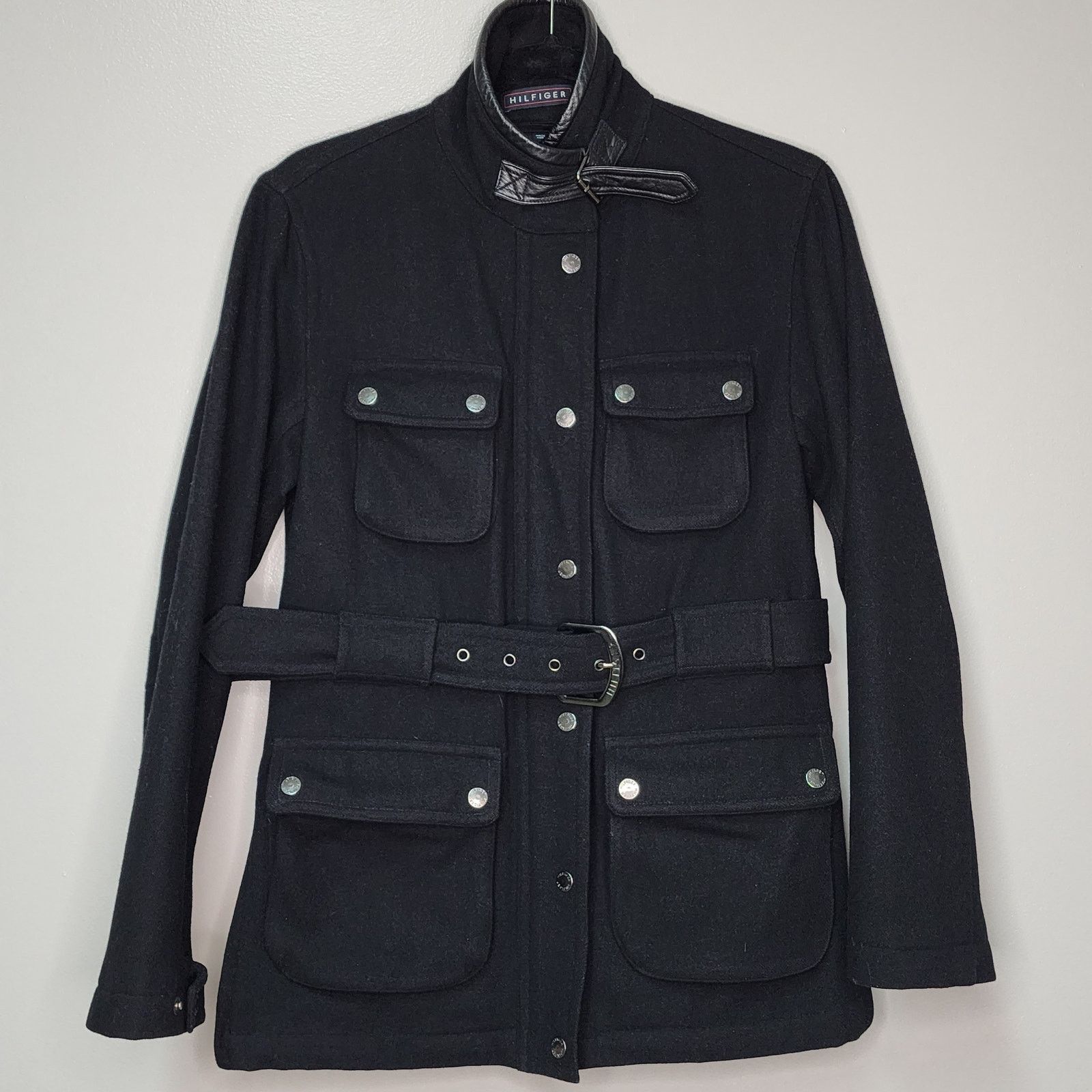 Tommy Hilfiger Vintage Women's Hilfiger Belted Wool Coat size XS Size XS / US 0-2 / IT 36-38 - 1 Thumbnail
