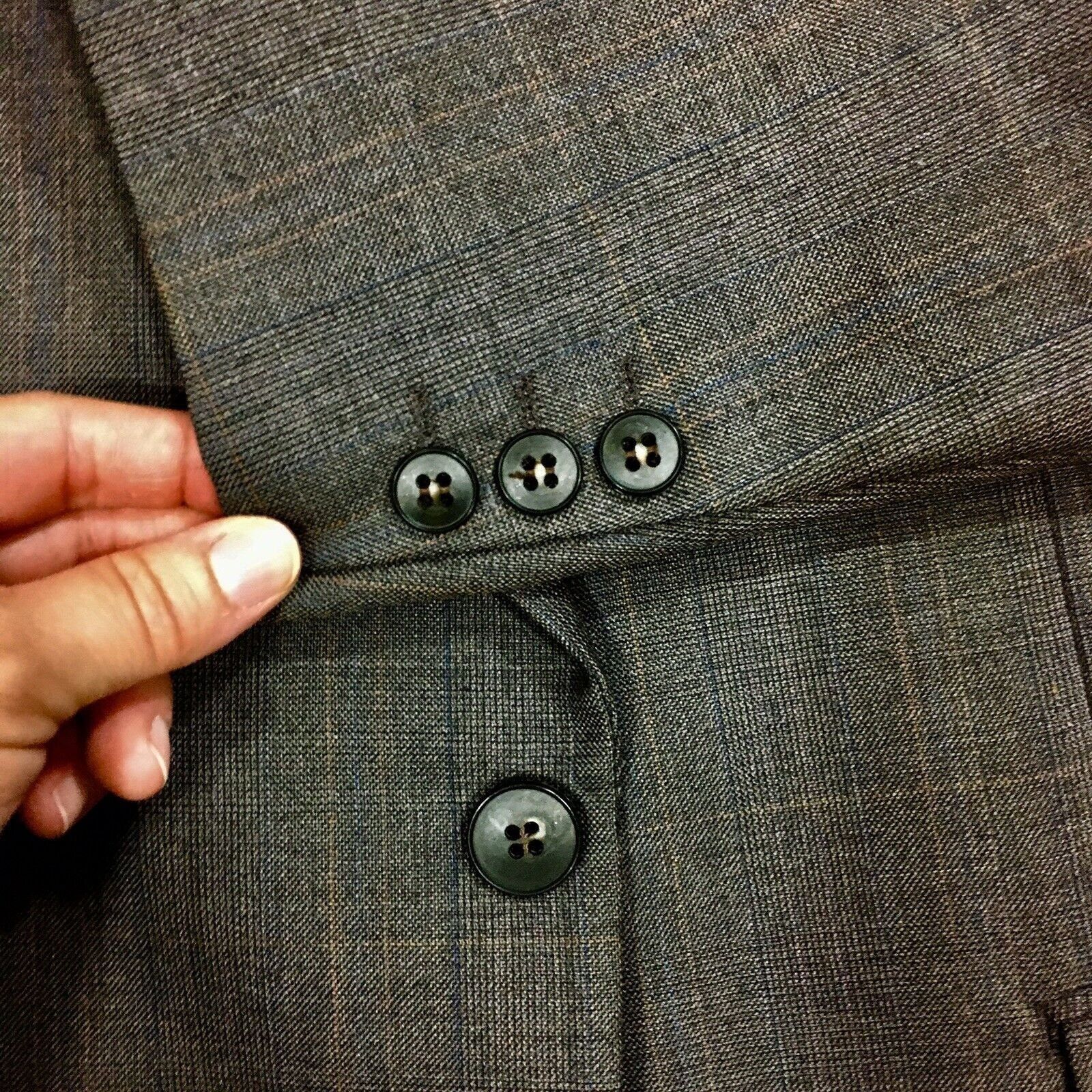 Other 60’s BESPOKE Sport Coat Brown Overcheck Jacket Wool Blazer Size 48R - 5 Thumbnail