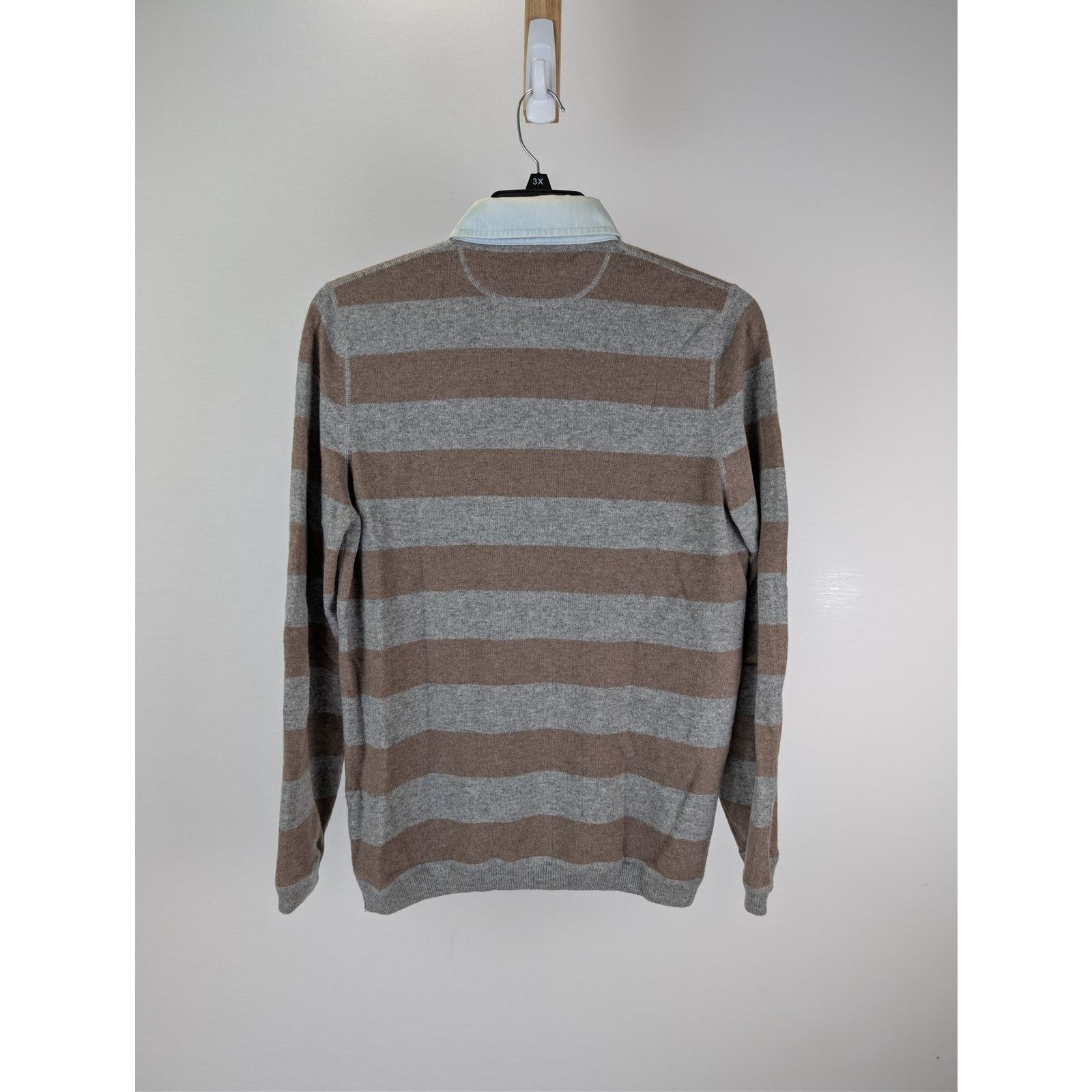Brunello Cucinelli o1rshd1 CC20 Long Sleeve Striped Polo Shirt in Multicolor Size US M / EU 48-50 / 2 - 16 Thumbnail