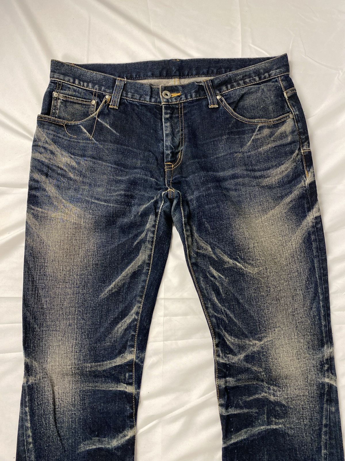 Tornado Mart Tornado Mart Wisker Washed Twisted Spiral Flared Style Denim Size US 34 / EU 50 - 6 Thumbnail
