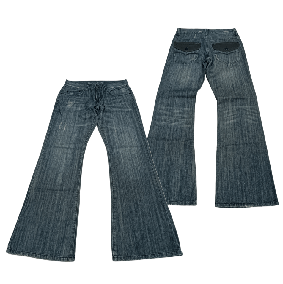 image of Flared Guess Low Rise Stitch Y2K Distressed Denim, Men's (Size 32)