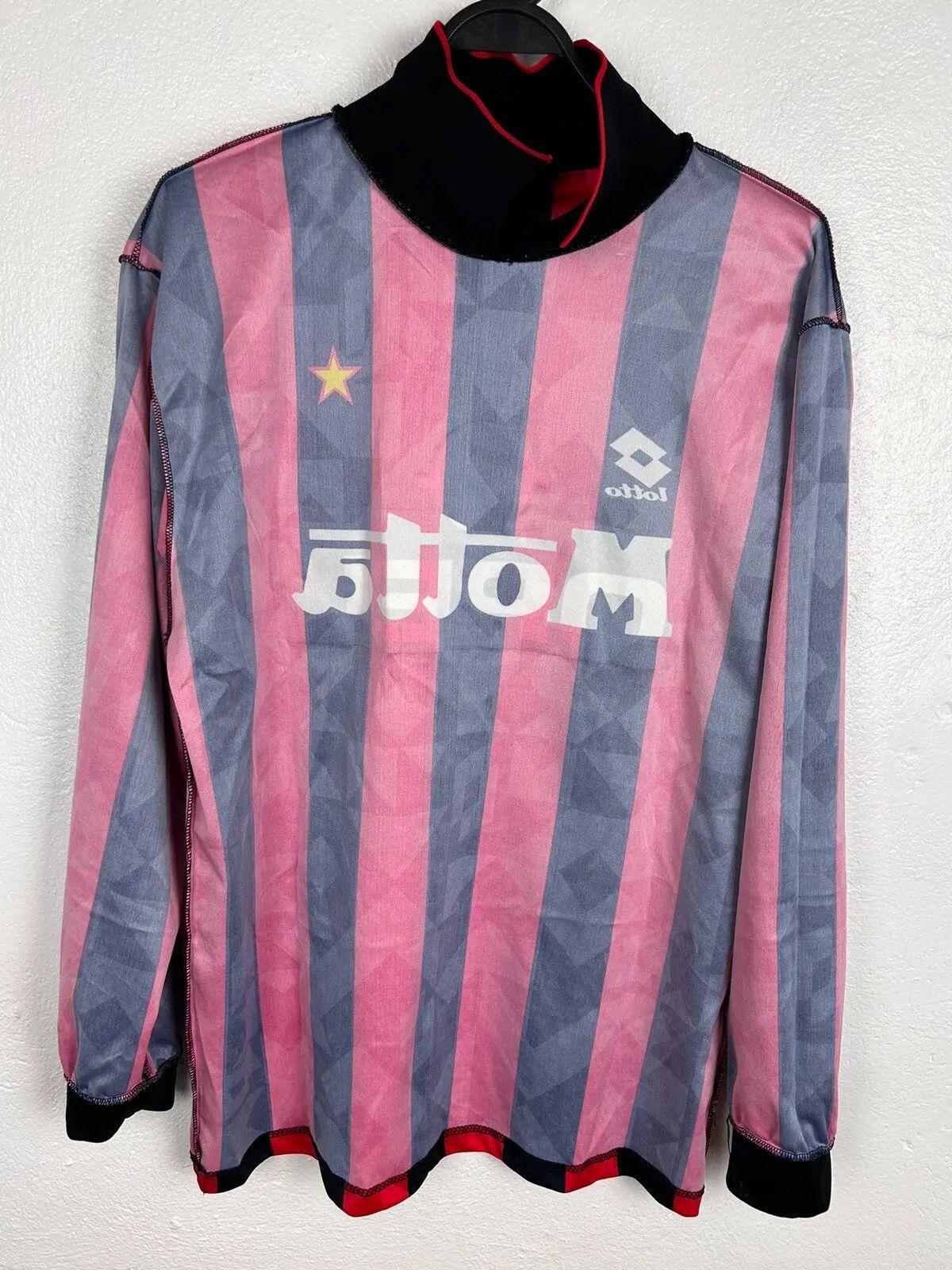 Lotto Sport Vintage Lotto AC Milan 1993/94 Home Kit Reworked L/S Jersey Size US M / EU 48-50 / 2 - 8 Thumbnail