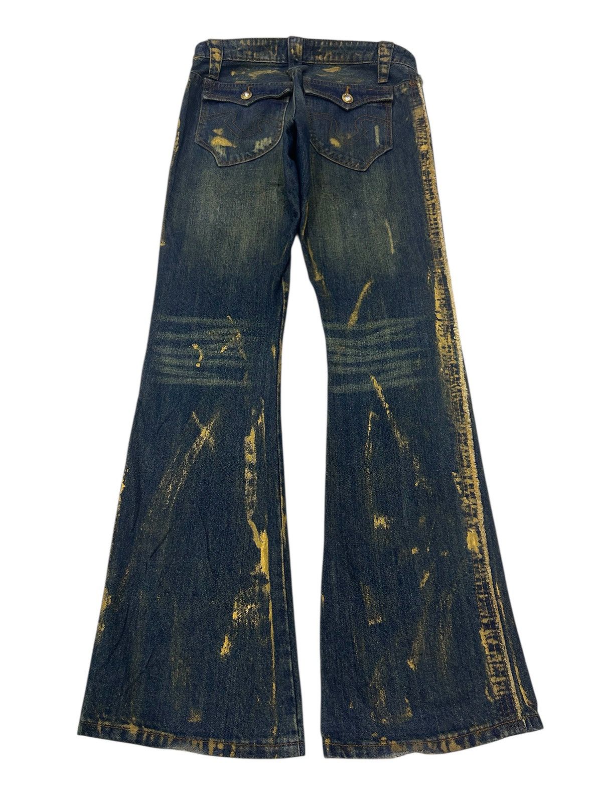 Japanese Brand × Vintage Vintage Japanese WEAR JEANS Painted Flare Denim Size US 32 / EU 48 - 2 Thumbnail