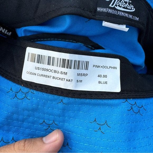 Designer × Pink Dolphin NEW PINK DOLPHIN OCEAN CURRENT BLUE BUCKET HAT S/M Size ONE SIZE - 3 Thumbnail