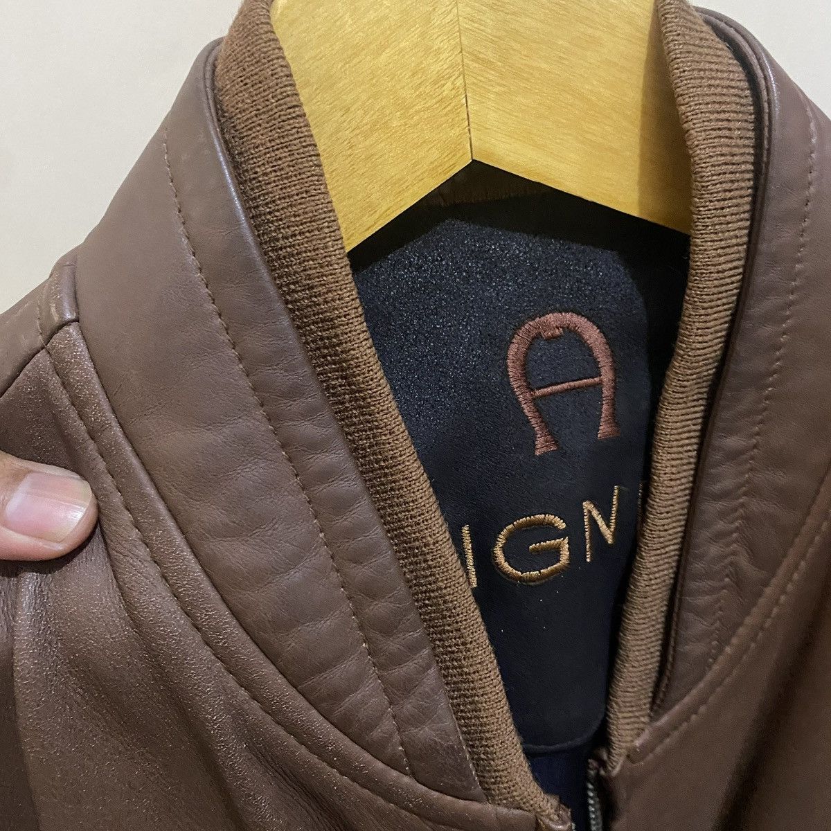 Aigner Aigner Leather Jacket brown vintage Size US L / EU 52-54 / 3 - 3 Thumbnail