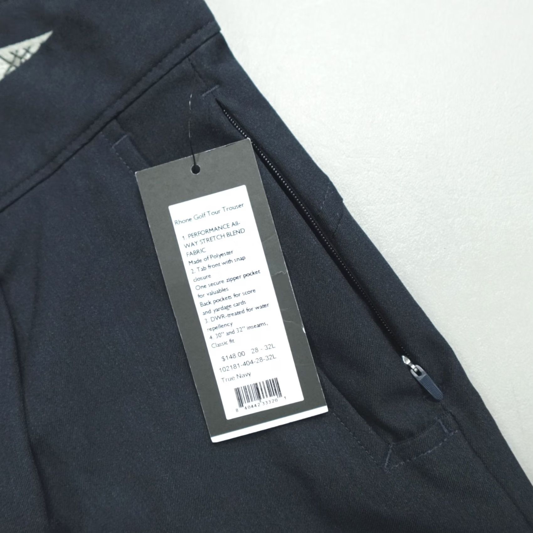 Rhone Rhone Pants Mens 28 Golf Tour Trouser True Navy Size 28x32 Classic Fit Performance Size US 29 - 3 Thumbnail
