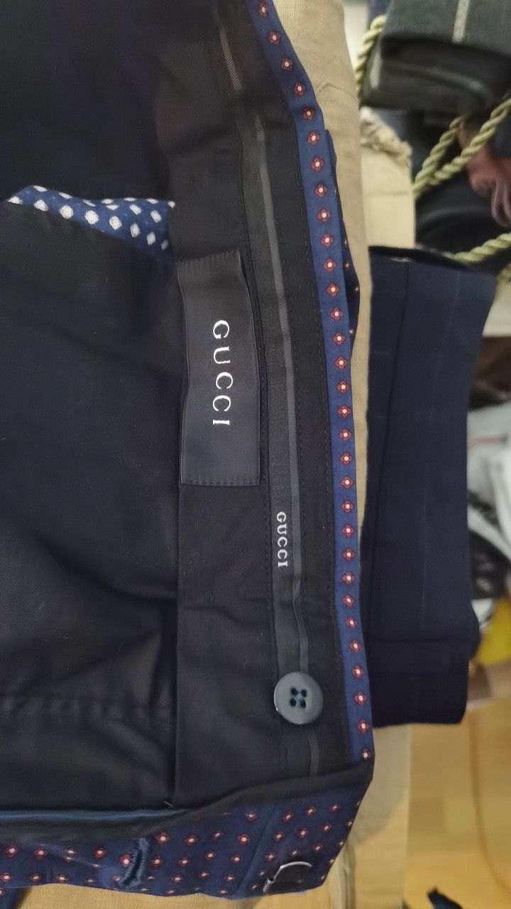 Gucci Gucci Men's Flower Print Jacket Suit Blue Size 46R - 5 Thumbnail