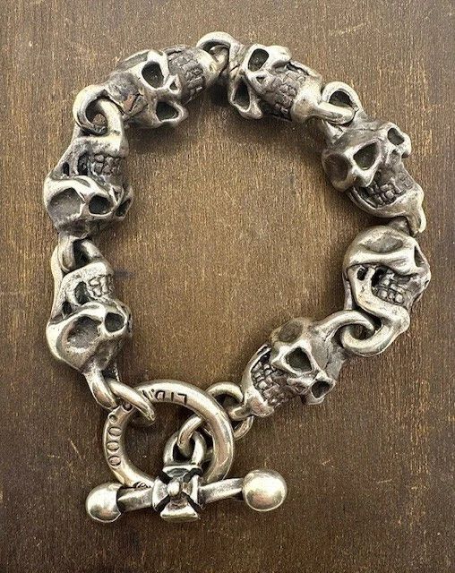 Other Travis Walker Large 7 Skull Bracelet Sterling .925 Size ONE SIZE - 1 Thumbnail