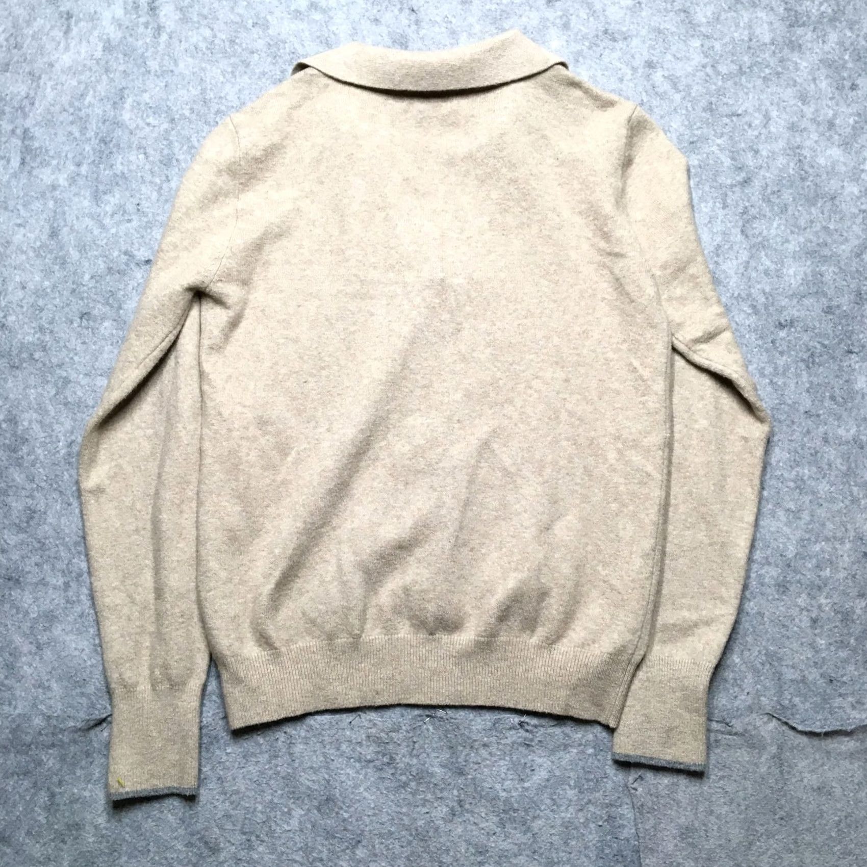 Faherty Faherty Sweater Polo Womens M Oatmeal Beige Collared V Neck Pullover Knit Cotton Blend Long Sleeve Modern Classic Preppy Womens Size M / US 6-8 / IT 42-44 - 5 Thumbnail